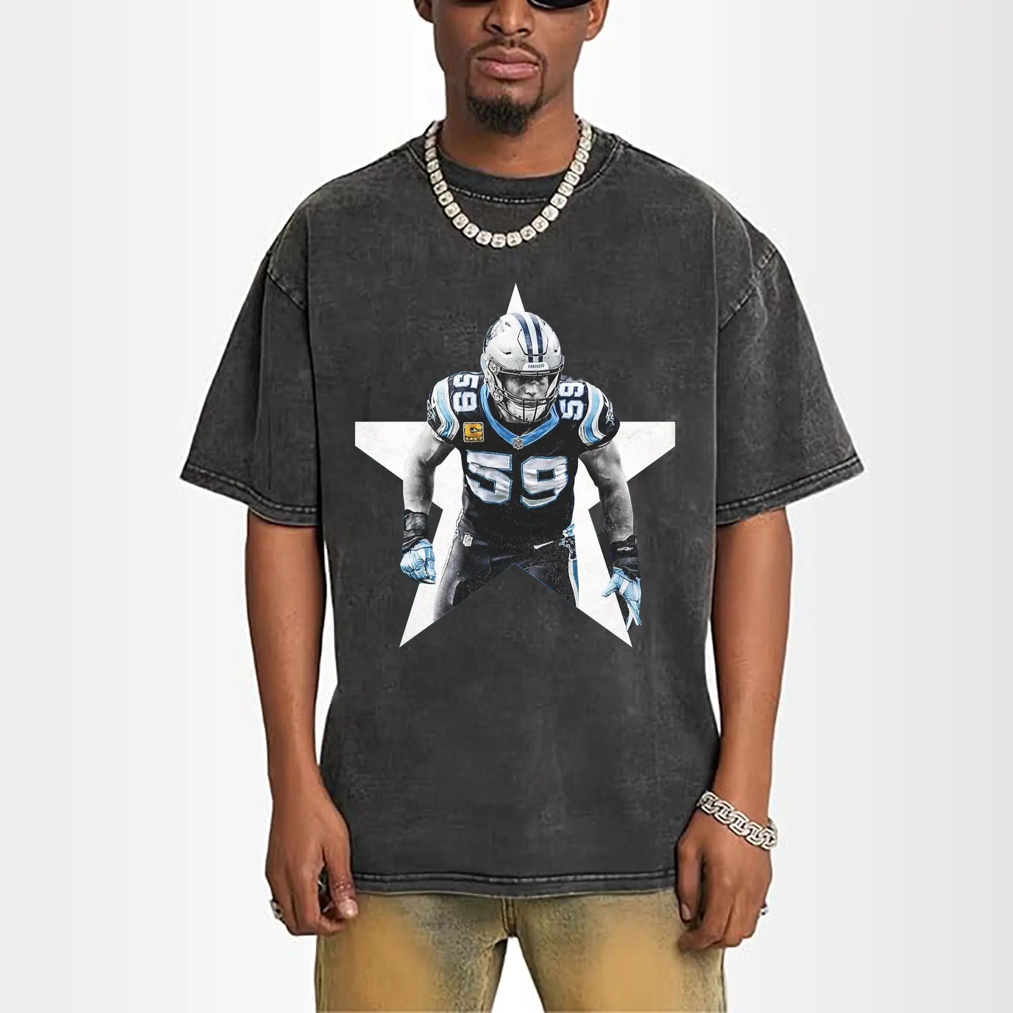 Carolina Panthers #59 NFL Star DIY Shirt