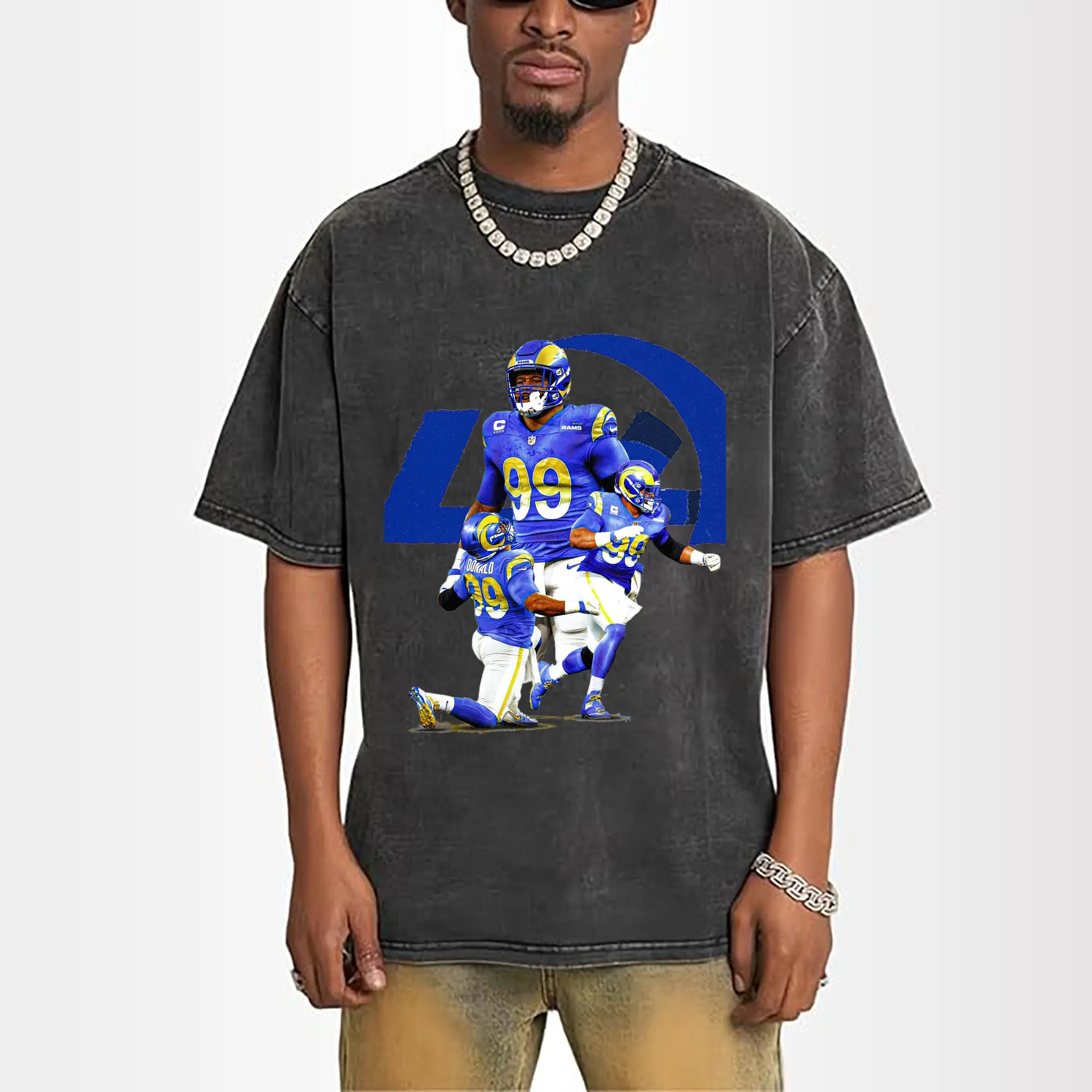 Los Angeles Rams Aaron Donald #99 NFL Star Collage DIY Shirt