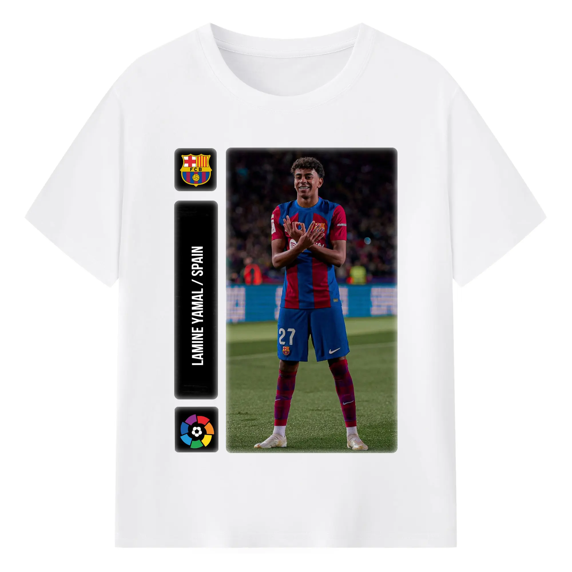 Lamine Yamal FC Barcelona Soccer Star DIY Shirt - 180g Cotton T-Shirt With Front Heat Transfer Print – Soft, Lightweight, Fitted Design – Comfortable Casual Wear For Sports & Everyday Use