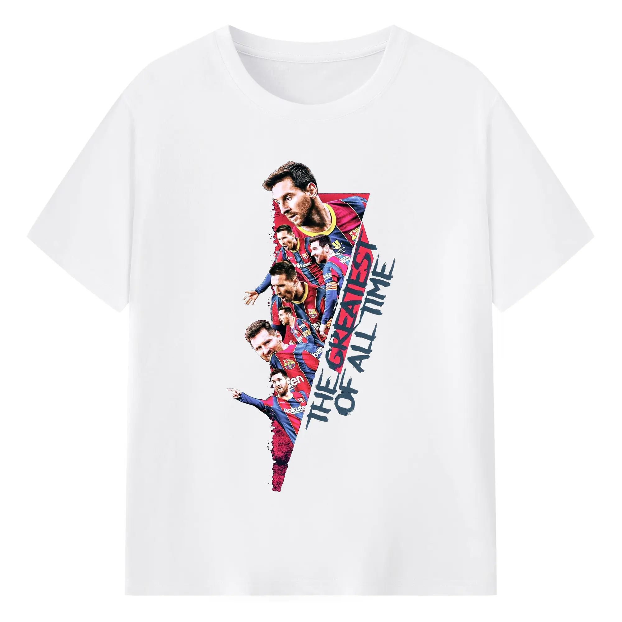 Lionel Messi Barcelona The Greatest of All Time DIY Shirt - 180g Cotton T-Shirt With Front Heat Transfer Print – Soft, Lightweight, Fitted Design – Comfortable Casual Wear For Sports & Everyday Use