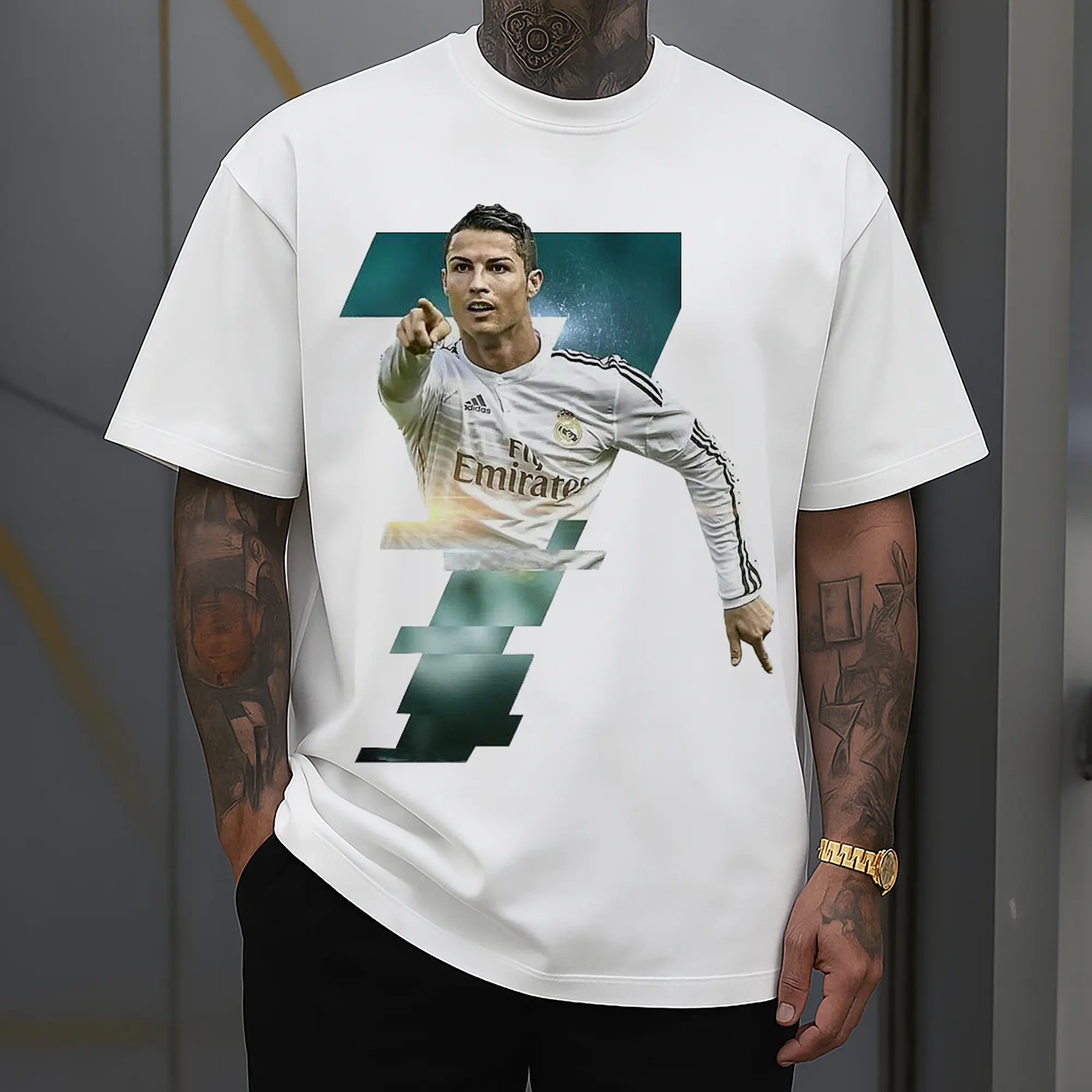 Cristiano Ronaldo Real Madrid Iconic Style DIY Shirt