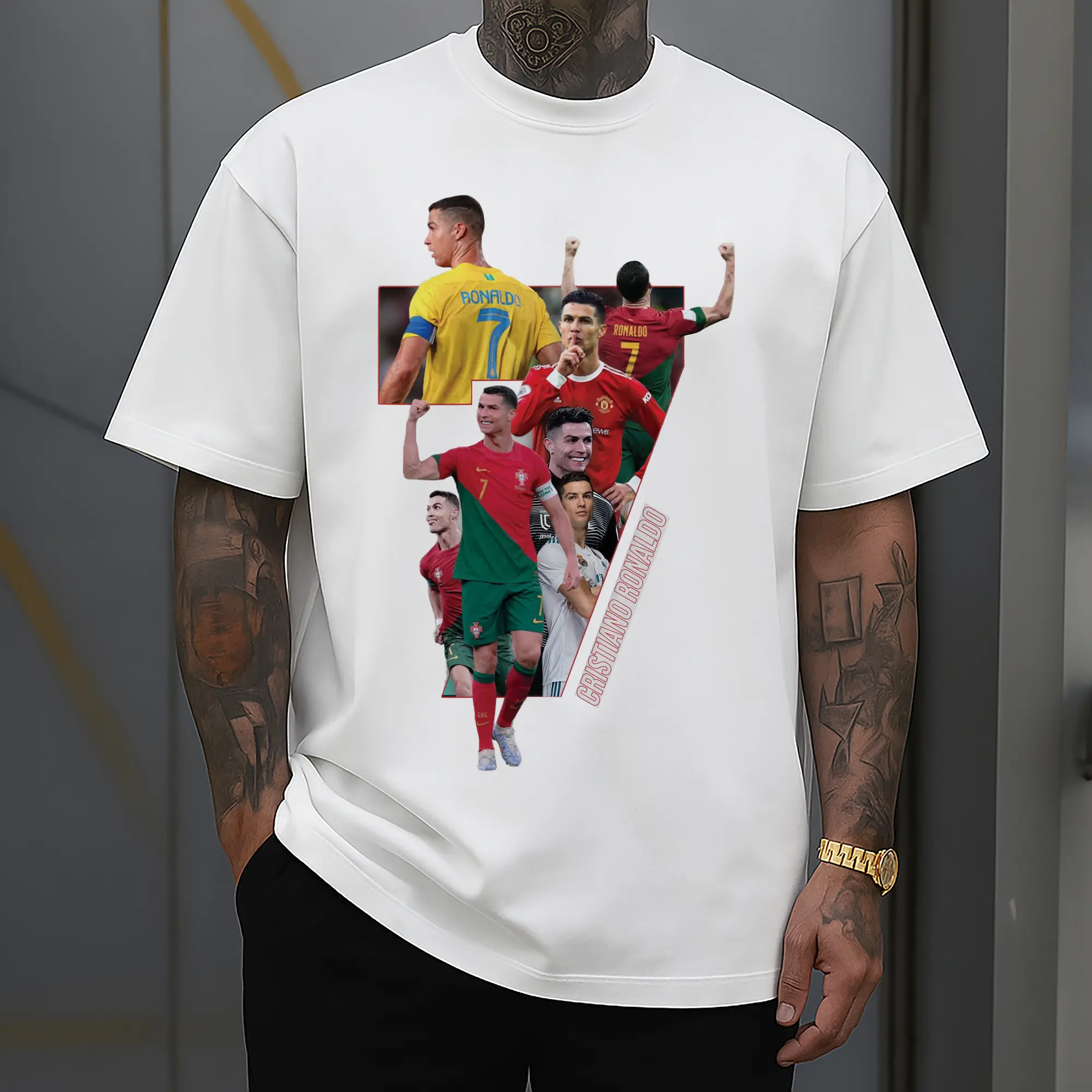 Cristiano Ronaldo Multi-Team Career Collage DIY Shirt