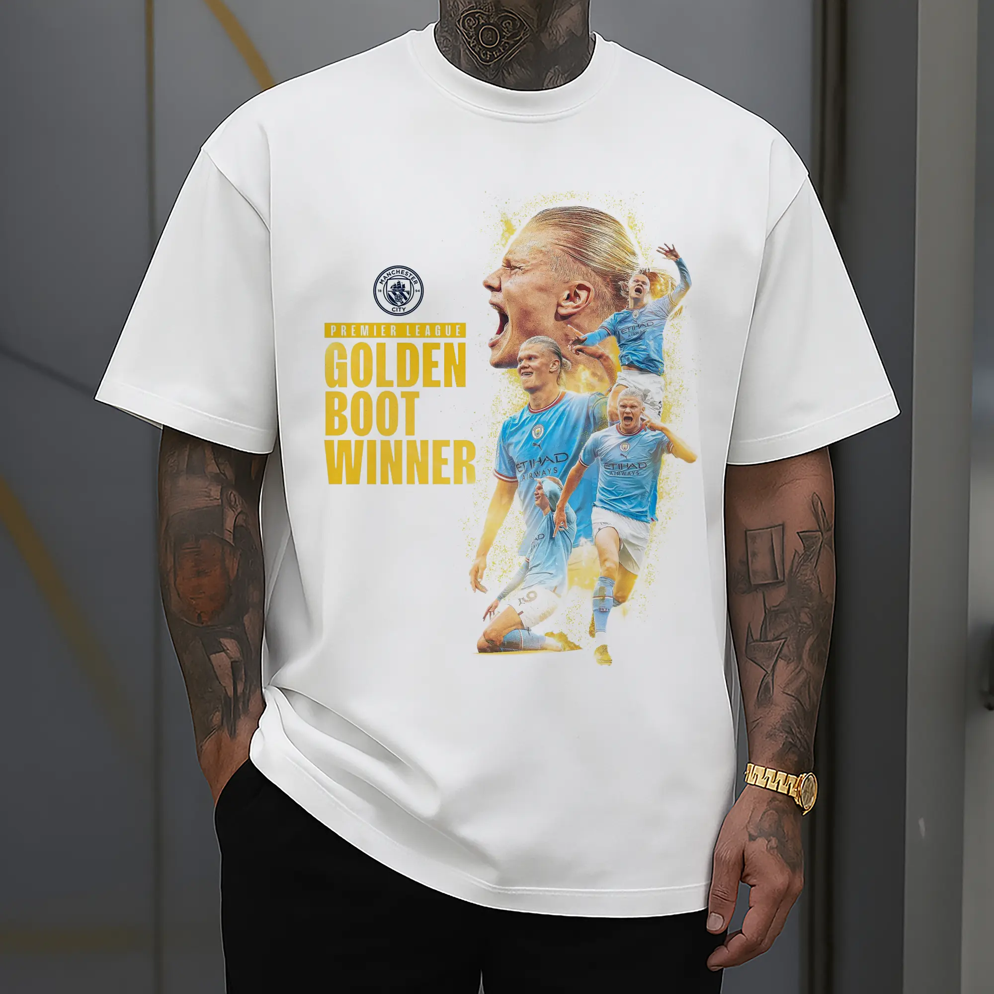Erling Haaland Manchester City Premier League Golden Boot DIY Shirt