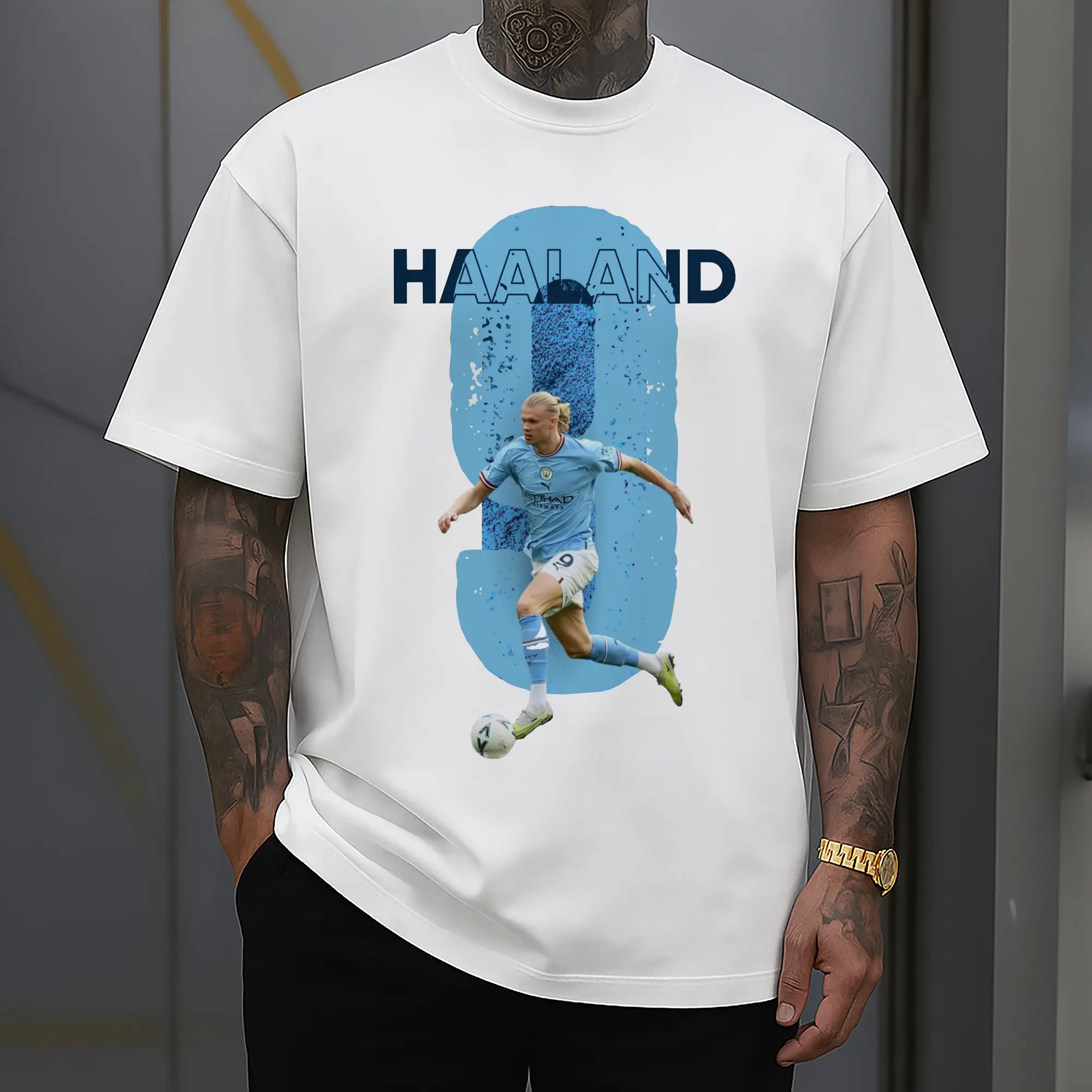 Erling Haaland Manchester City #9 Soccer Star DIY Shirt