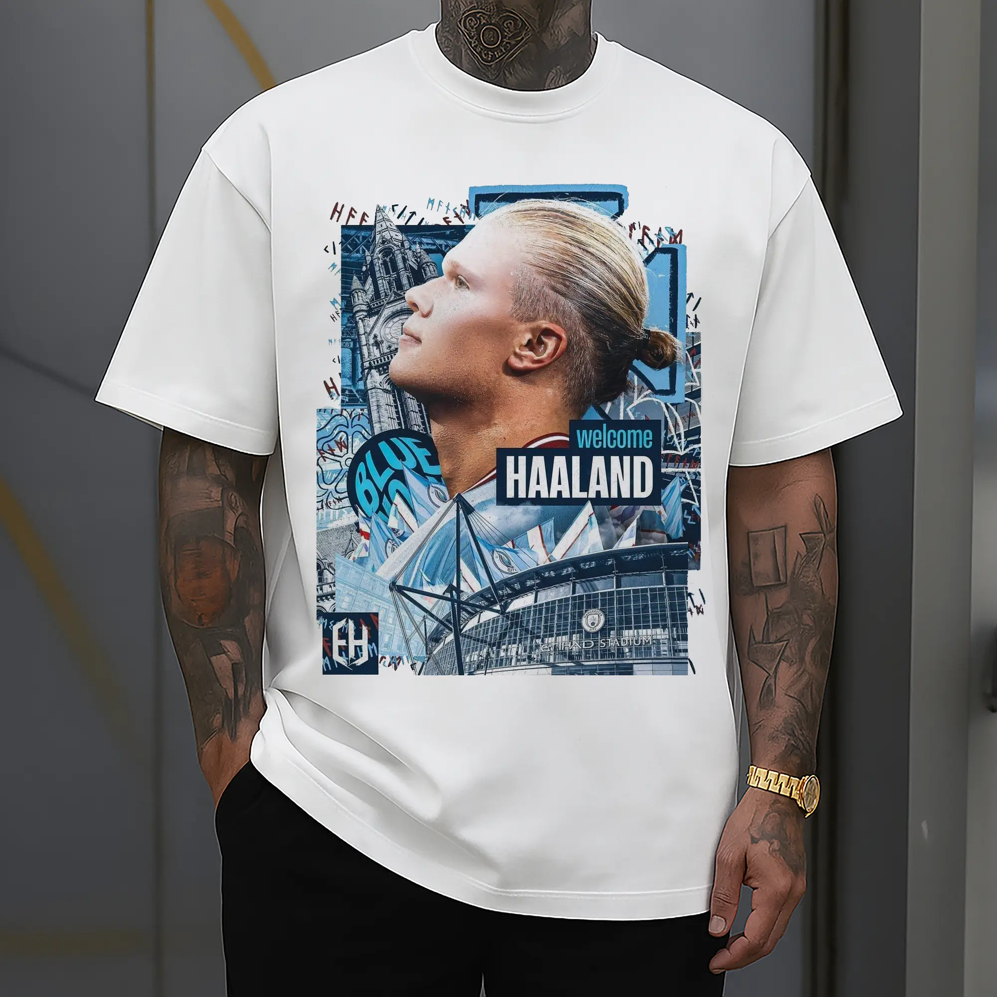 Erling Haaland Manchester City Welcome Collage DIY Shirt