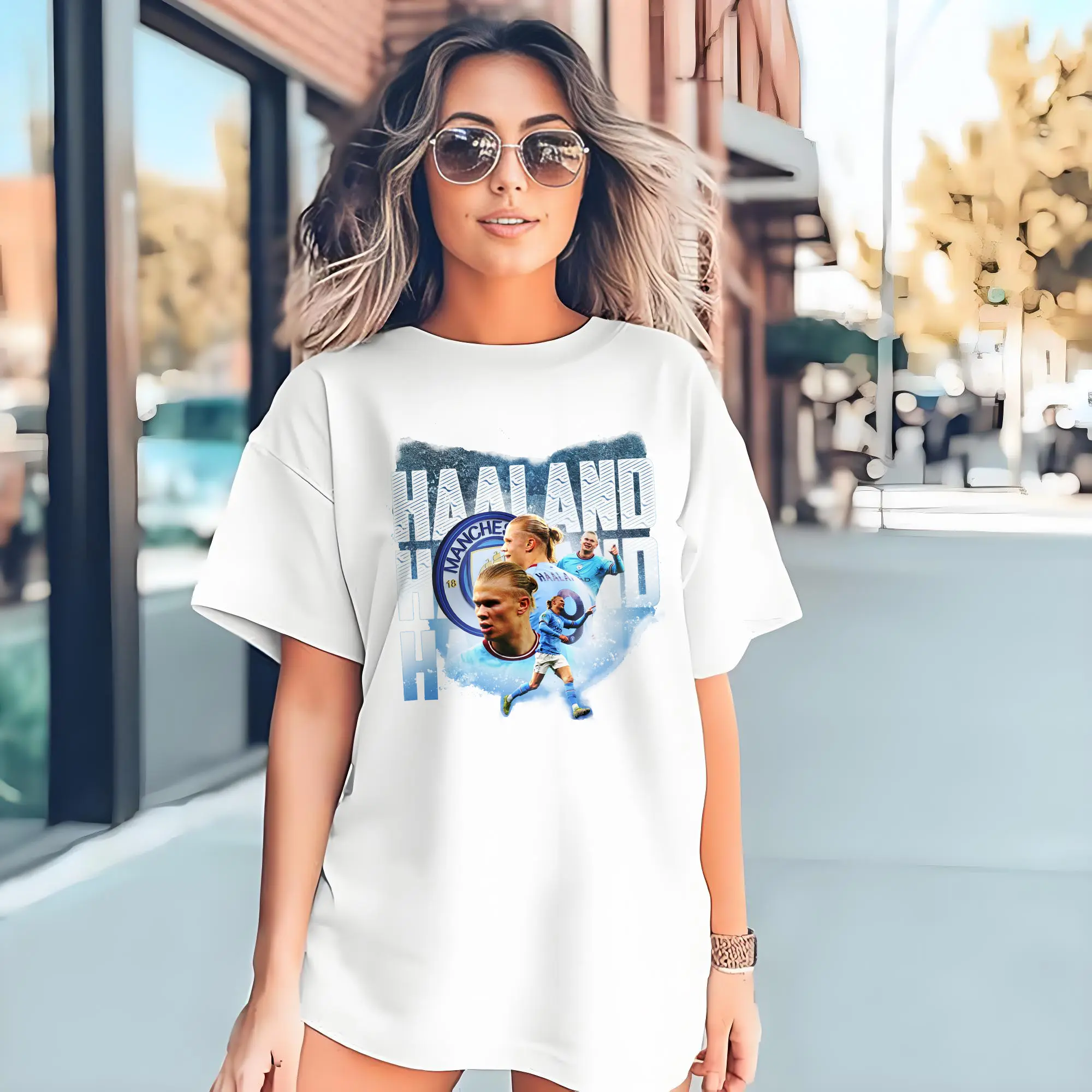 Erling Haaland Manchester City Soccer Star Collage DIY Shirt