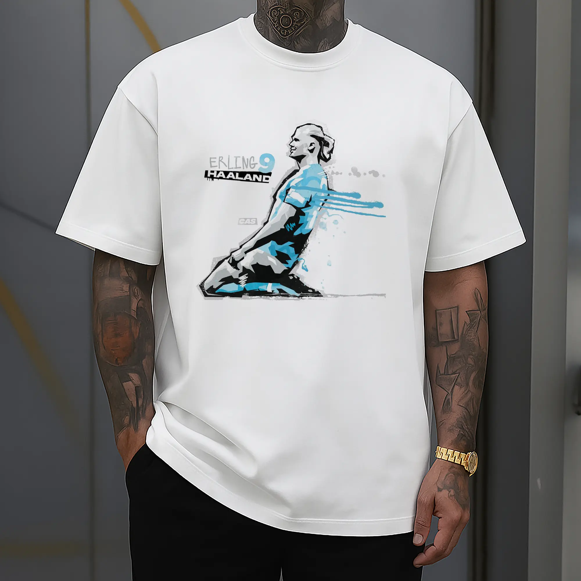 Erling Haaland #9 Soccer Star Slide Celebration DIY Shirt