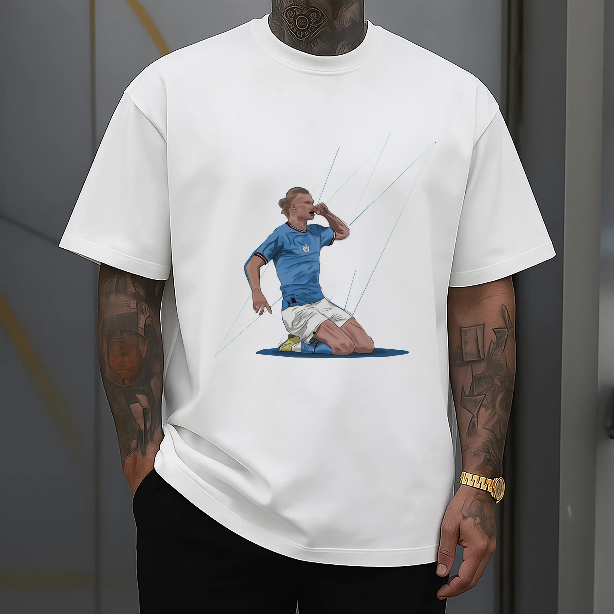 Erling Haaland Manchester City Slide Celebration DIY Shirt