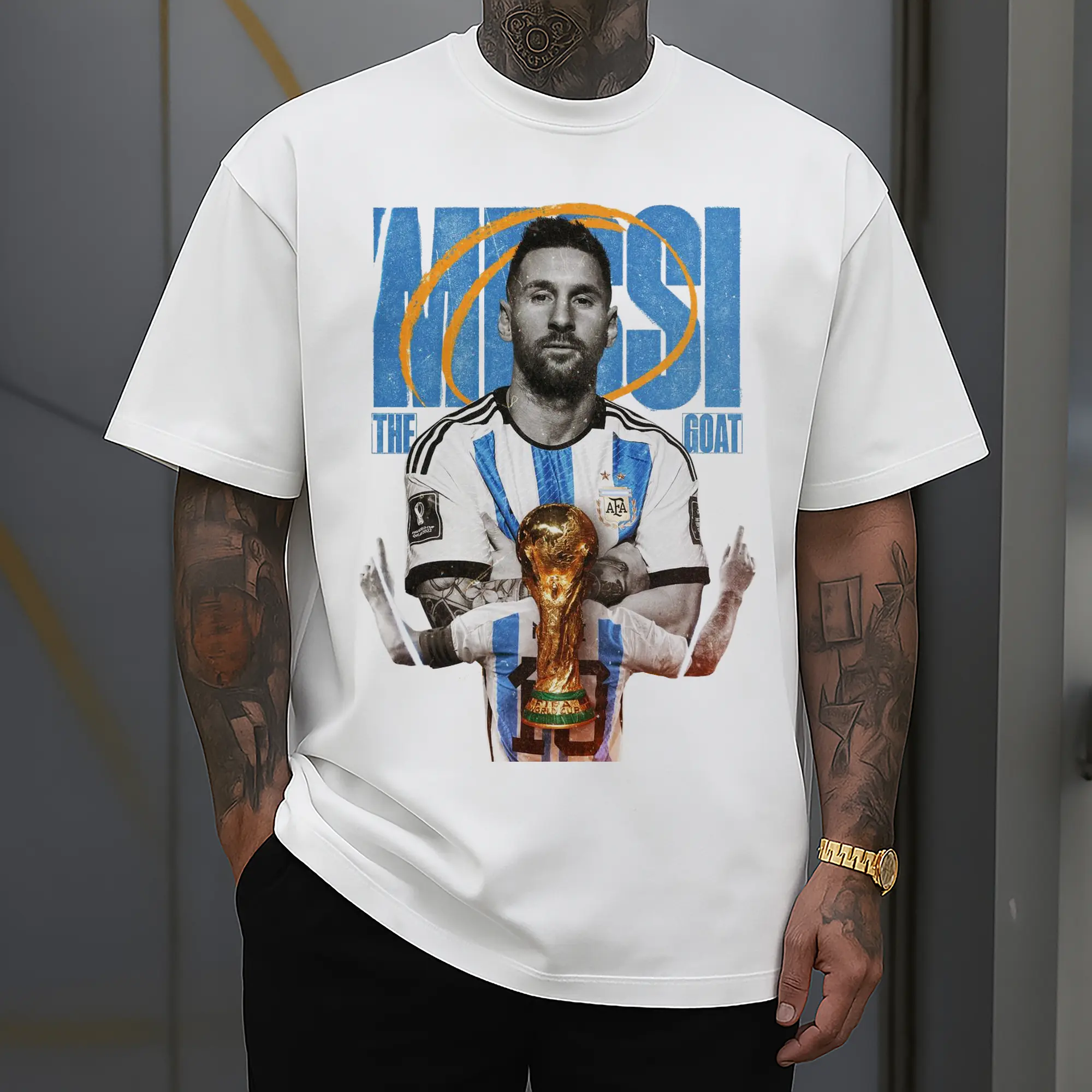 Lionel Messi Argentina World Cup GOAT DIY Shirt