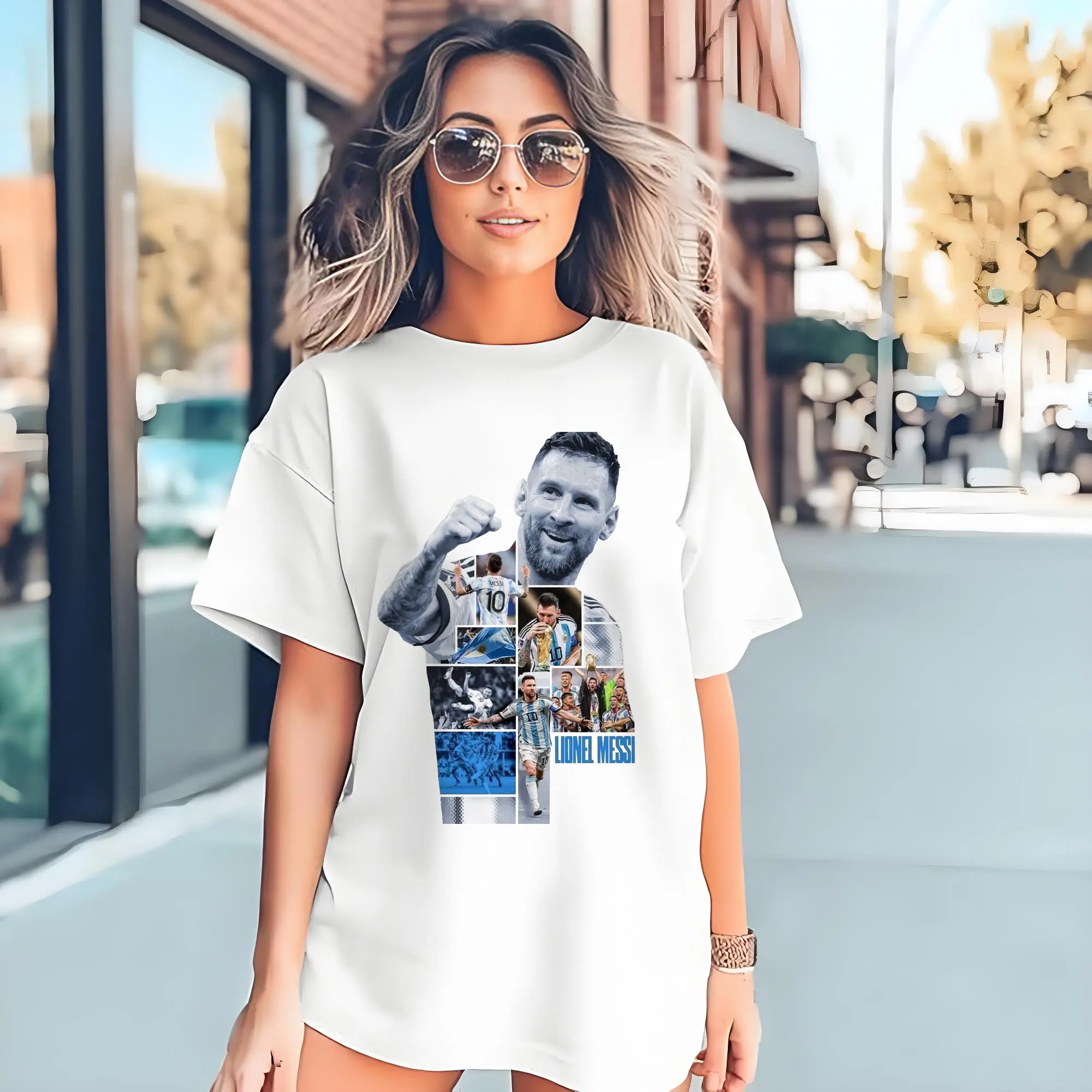 Lionel Messi Argentina World Cup Collage DIY Shirt