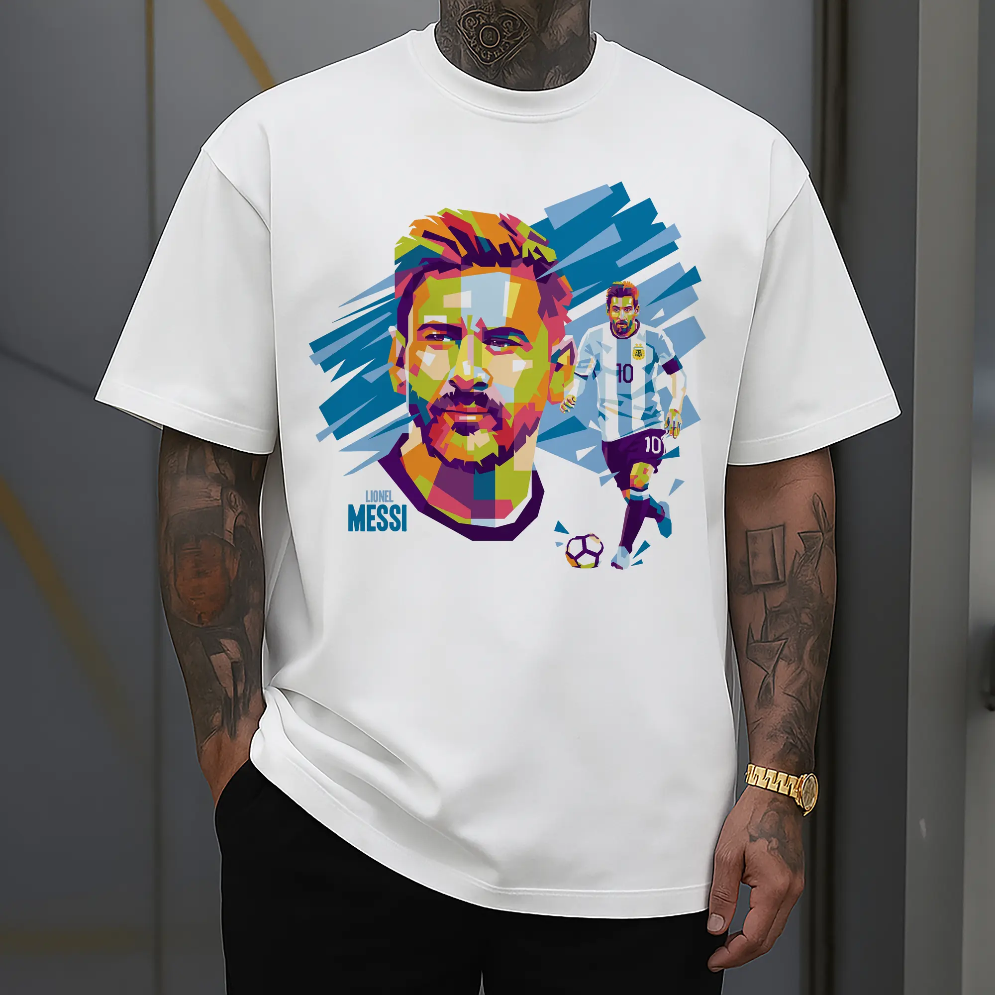 Lionel Messi Argentina Pop Art Soccer Legend DIY Shirt