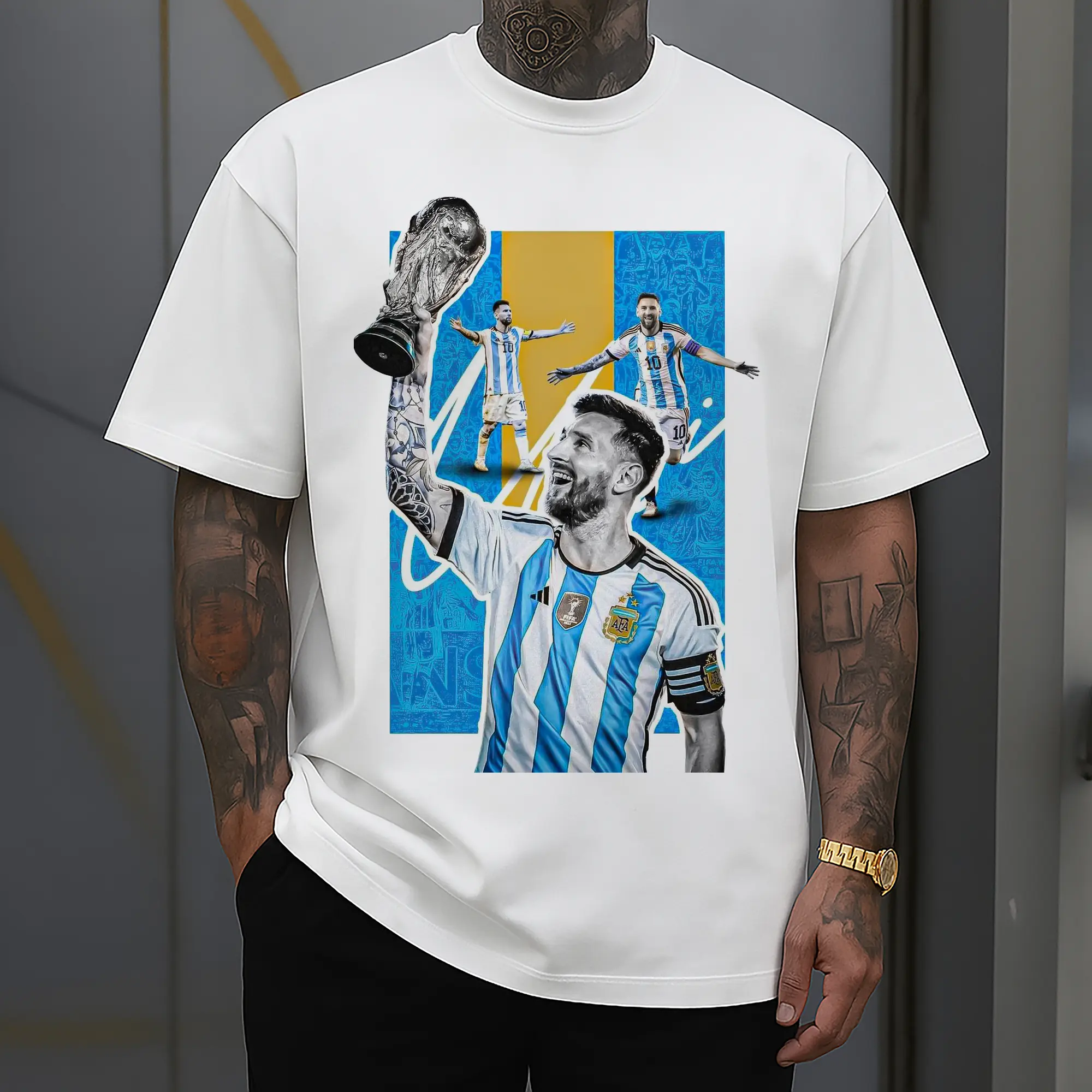 Lionel Messi Argentina World Cup Champion DIY Shirt