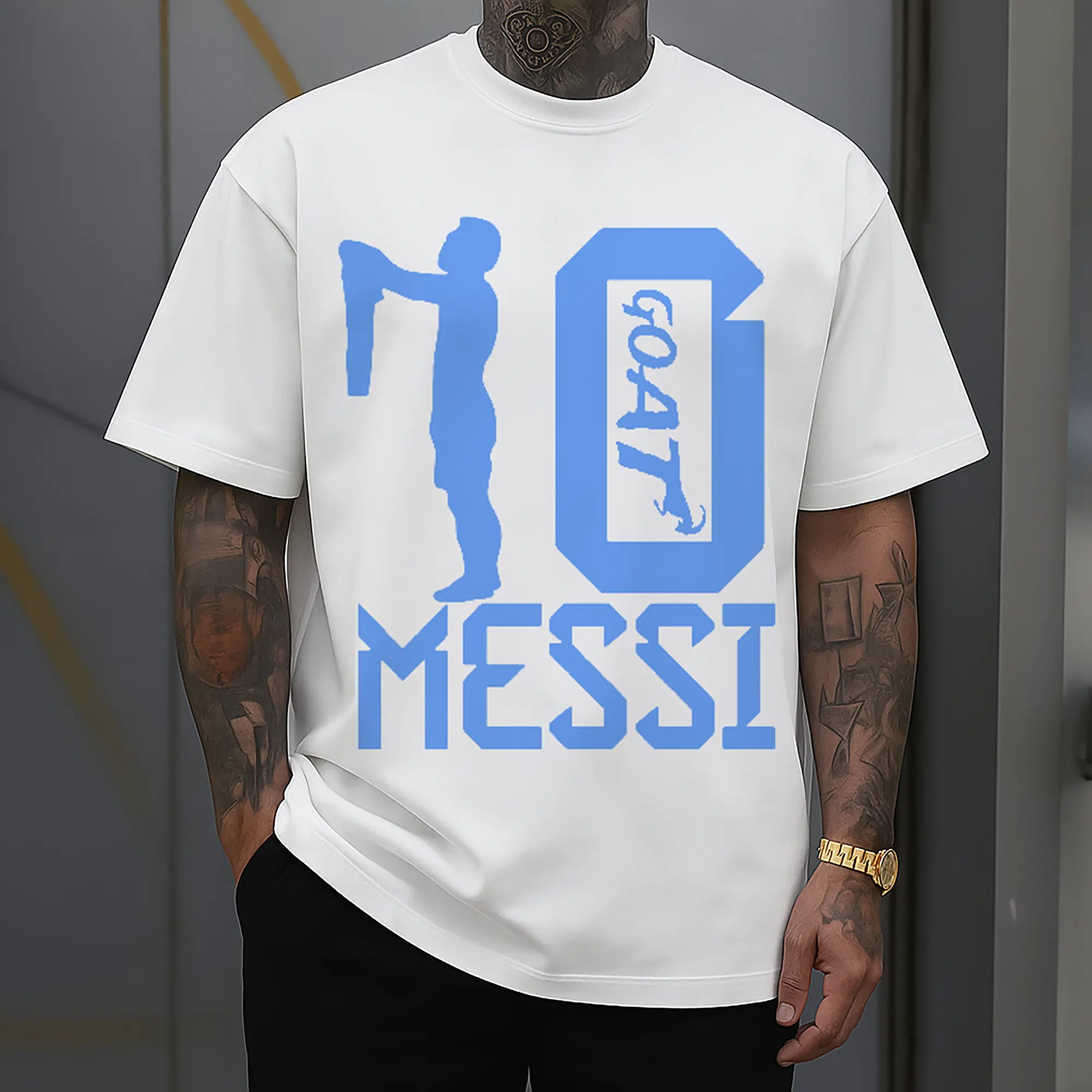 Lionel Messi #10 GOAT Soccer Legend DIY Shirt