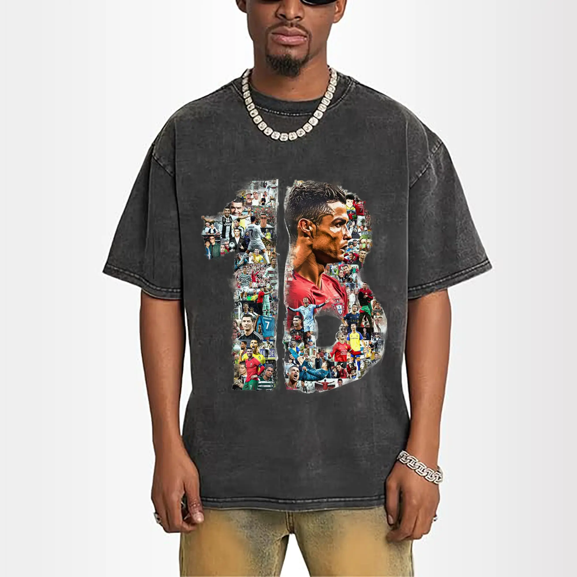 Cristiano Ronaldo CR Letter Career Collage DIY Shirt