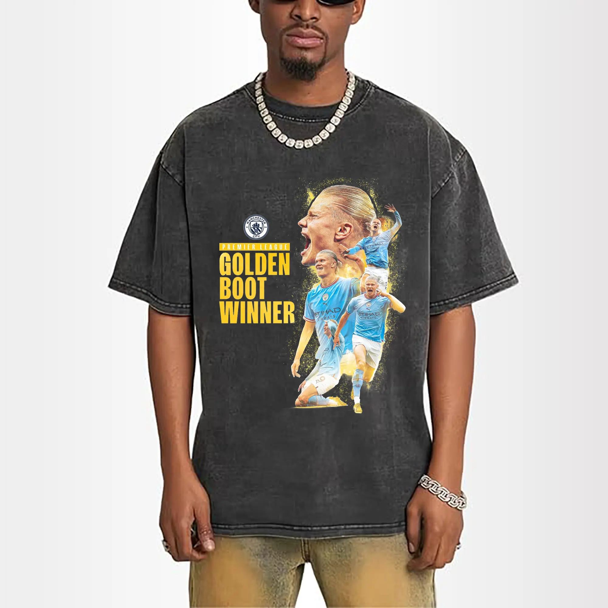 Erling Haaland Manchester City Premier League Golden Boot DIY Shirt