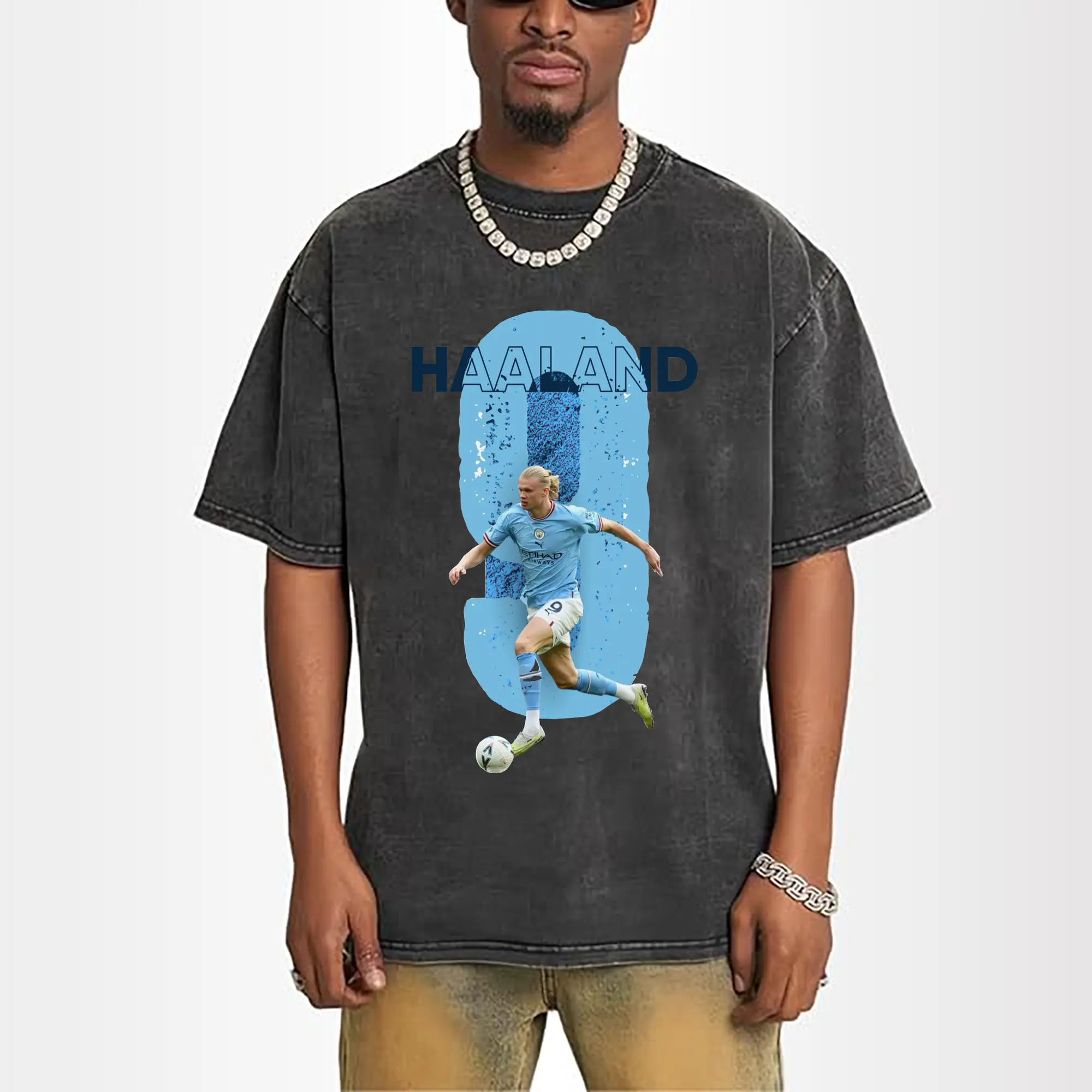 Erling Haaland Manchester City #9 Soccer Star DIY Shirt