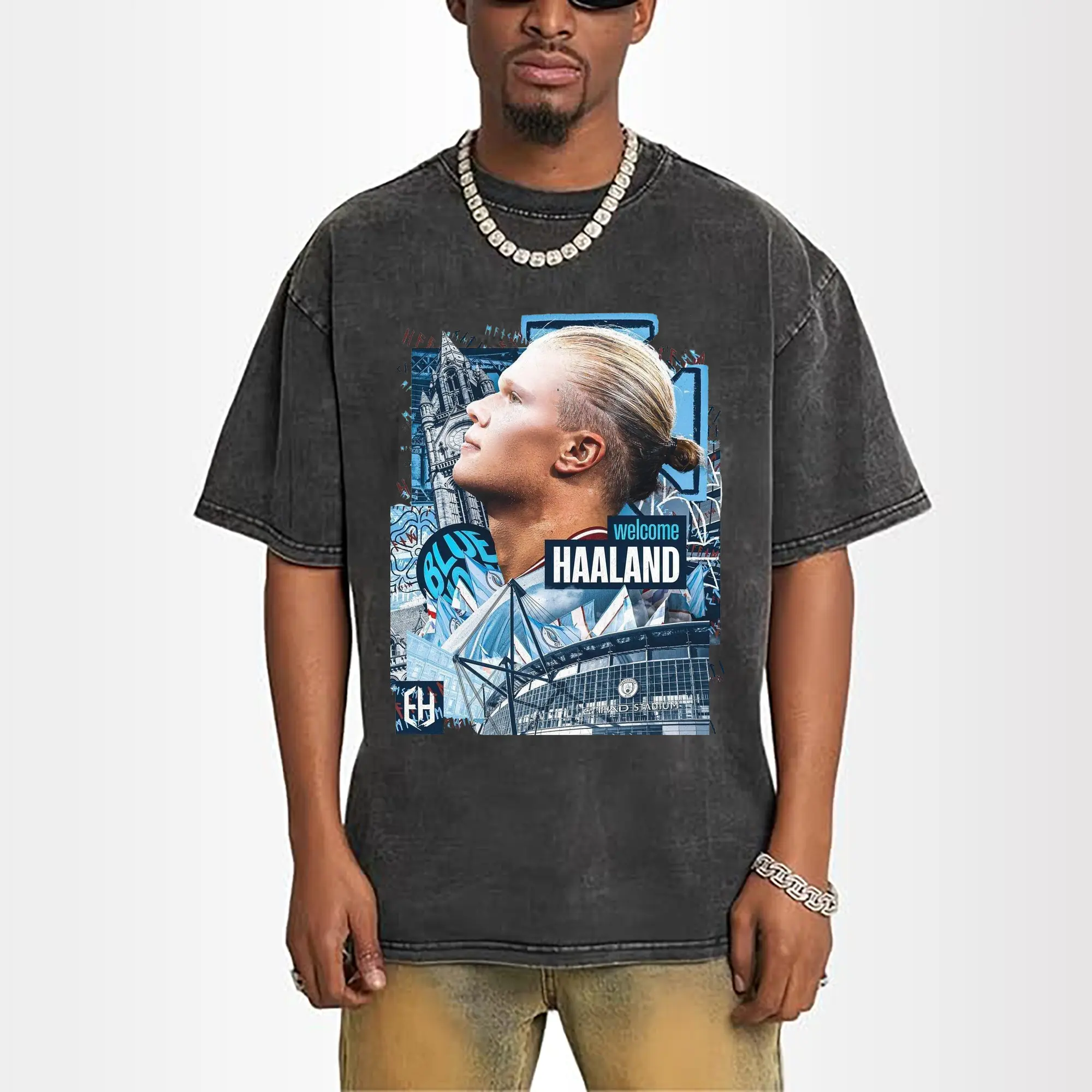 Erling Haaland Manchester City Welcome Collage DIY Shirt