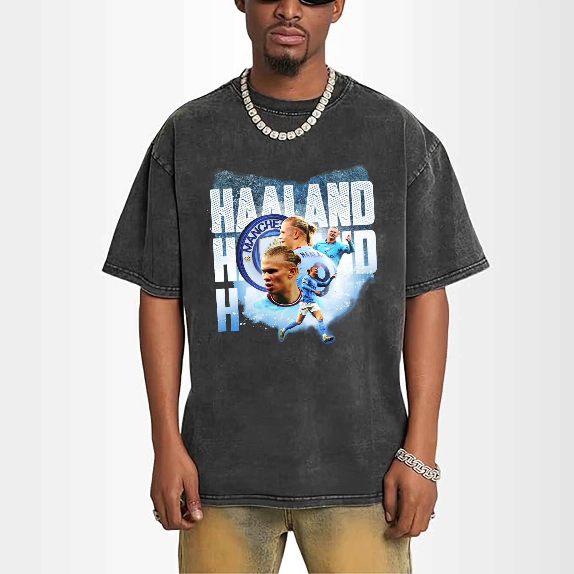 Erling Haaland Manchester City Soccer Star Collage DIY Shirt