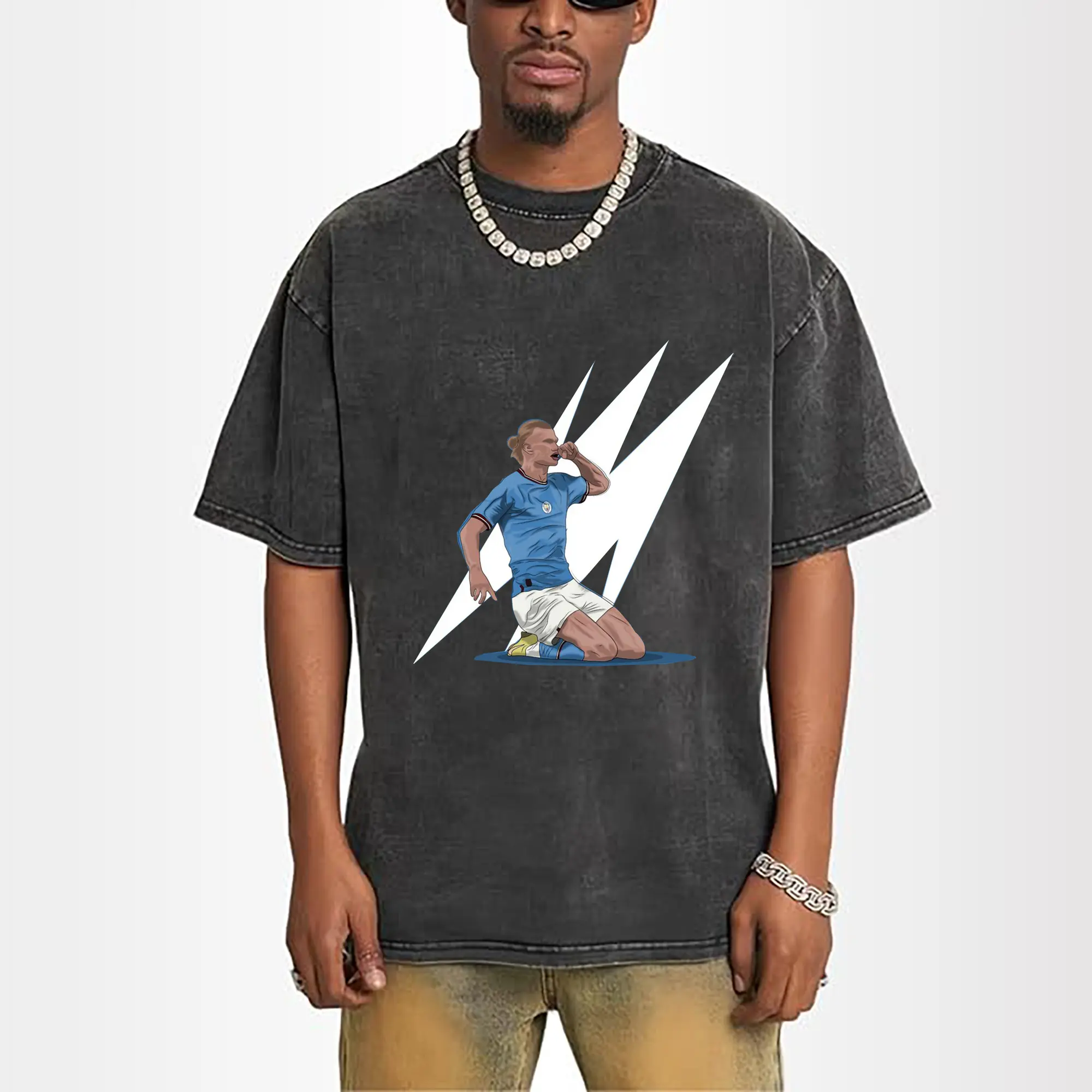 Erling Haaland Manchester City Slide Celebration DIY Shirt