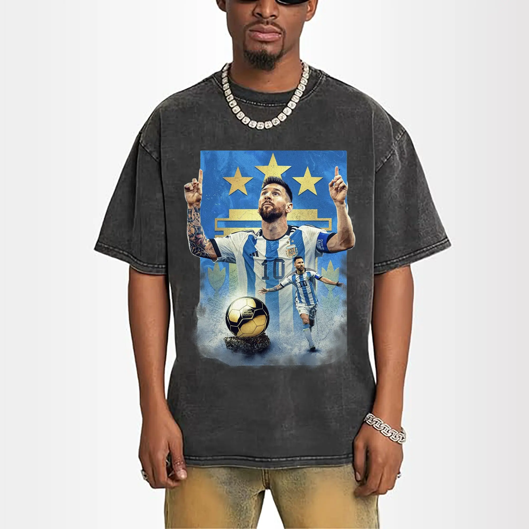 Messi Argentina #10 Golden Ball Champion DIY Shirt