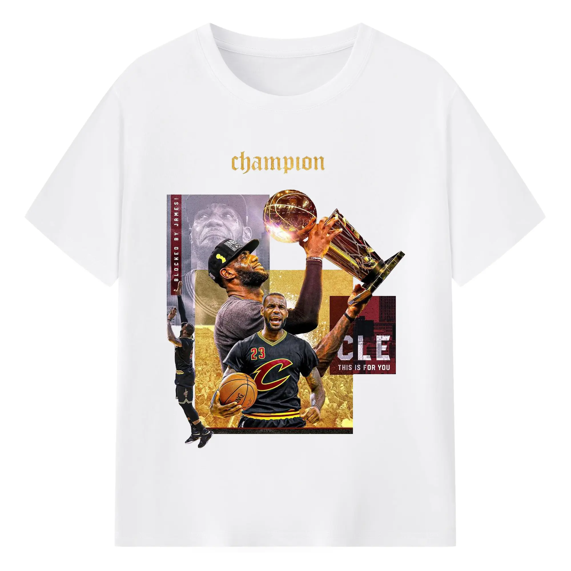 LeBron James CLE Champion “This is for You” Shirt - 180g Cotton T-Shirt With Front Heat Transfer Print – Soft, Lightweight, Fitted Design – Comfortable Casual Wear For Sports & Everyday Use