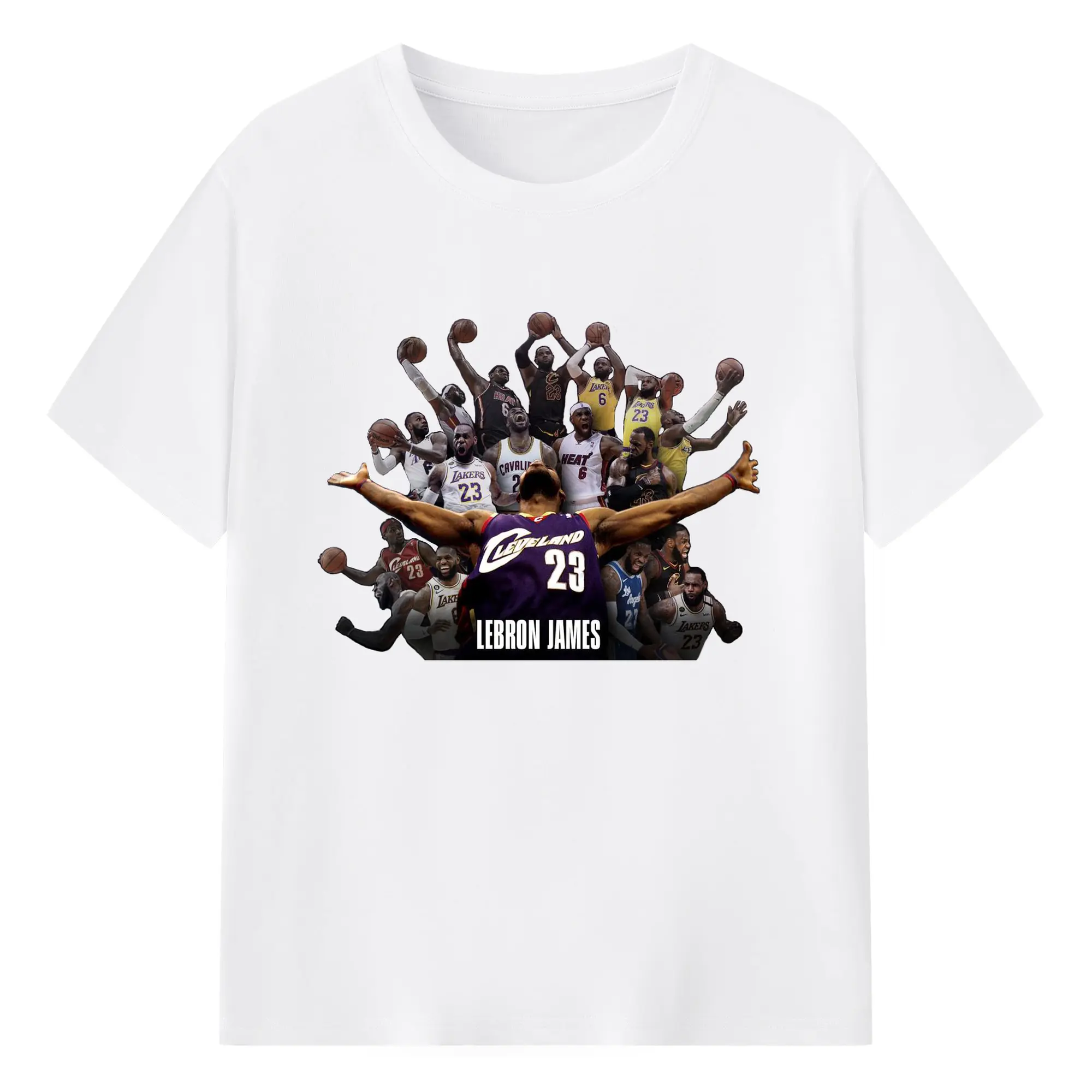 LeBron James NBA All-Time Legacy Shirt - 180g Cotton T-Shirt With Front Heat Transfer Print – Soft, Lightweight, Fitted Design – Comfortable Casual Wear For Sports & Everyday Use