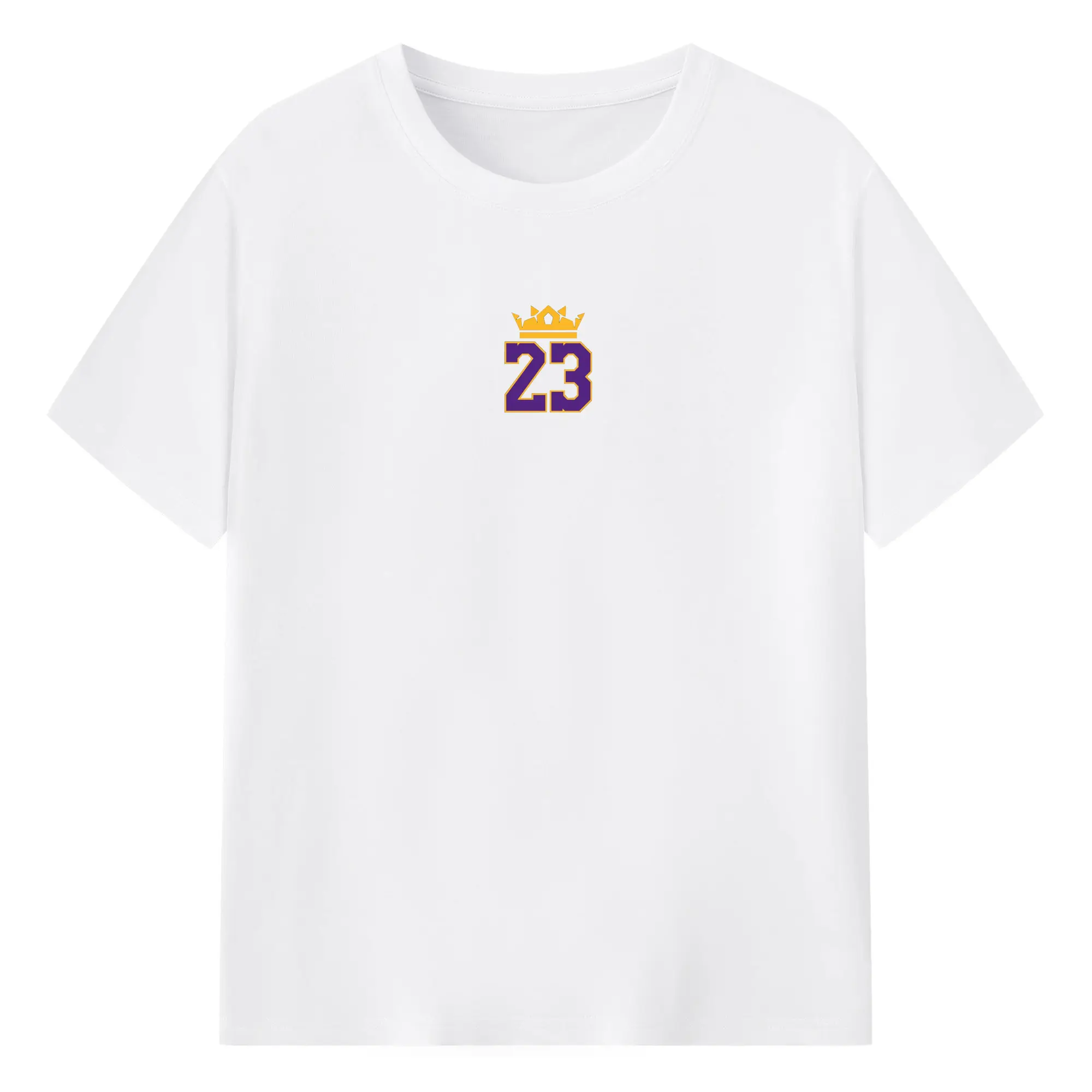 LeBron James crown&23 Logo Shirt - 180g Cotton T-Shirt With Front Heat Transfer Print – Soft, Lightweight, Fitted Design – Comfortable Casual Wear For Sports & Everyday Use