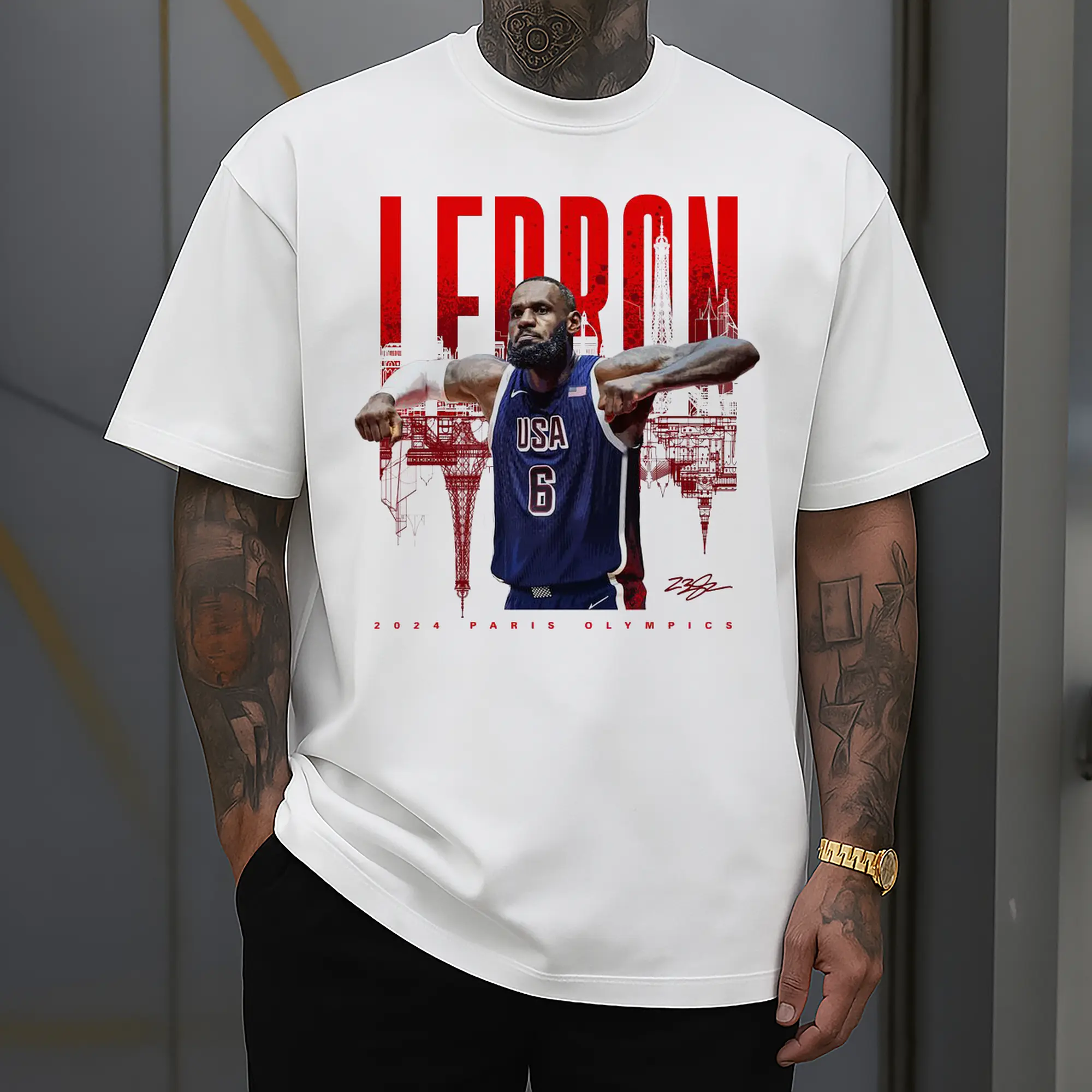 LeBron James 2024 Paris Olympics USA Jersey Shirt