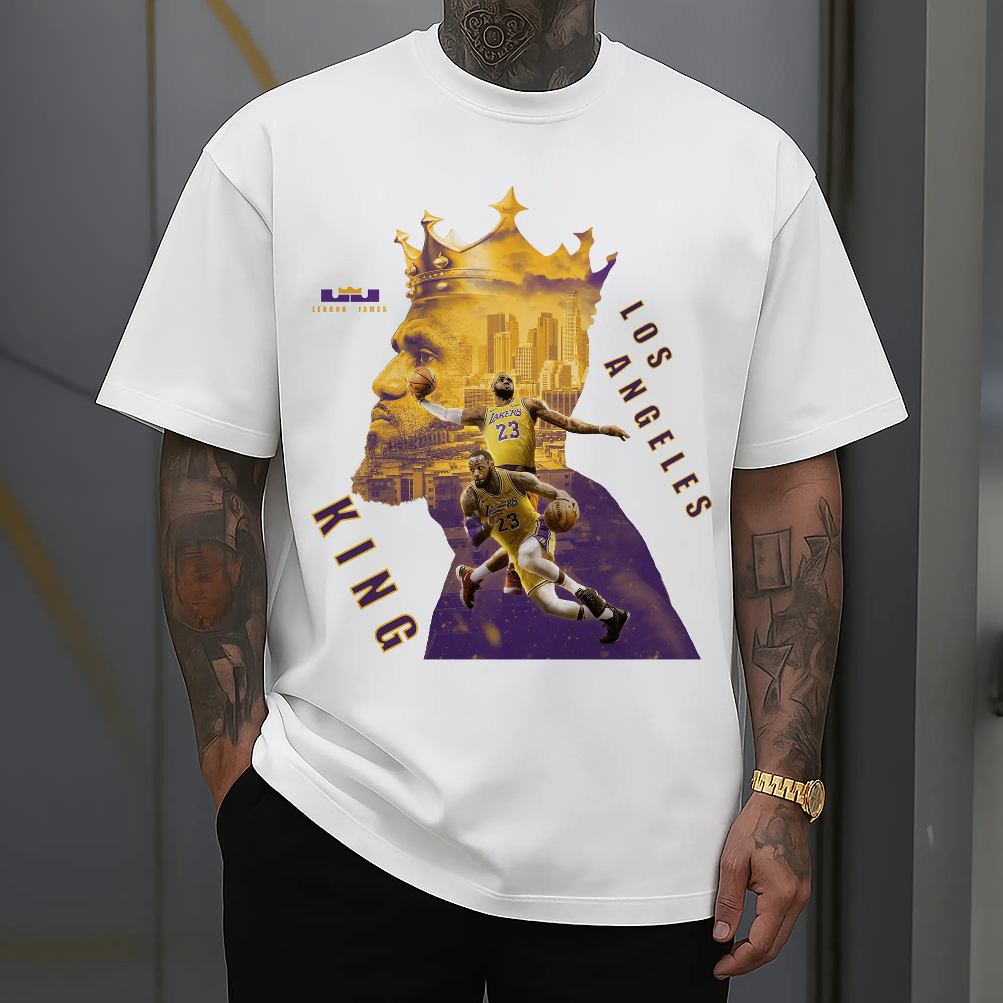 LeBron James Los Angeles Lakers King Graphic Shirt
