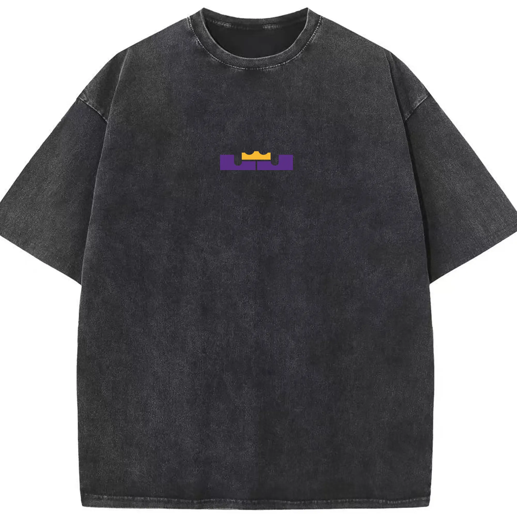 LeBron James Lakers Personal logo - Washed Vintage Look 230g Cotton Oversized T-Shirt With Front Heat Transfer Print – Soft, Lightweight, Stylish Fit – Comfortable Casual Wear For Sports & Everyday Use