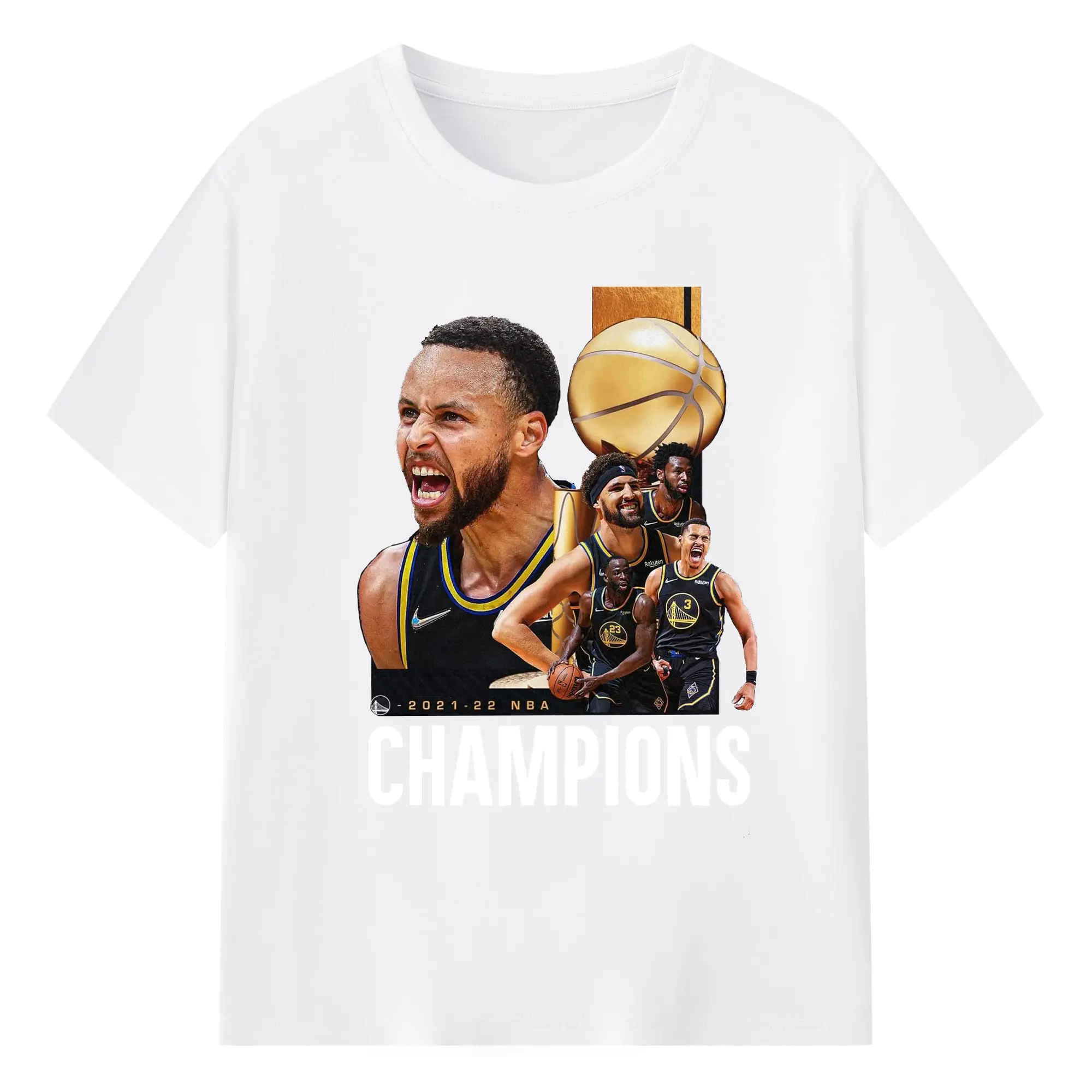 Curry & Warriors Dynasty 2022 Championship Shirt - 180g Cotton T-Shirt With Front Heat Transfer Print – Soft, Lightweight, Fitted Design – Comfortable Casual Wear For Sports & Everyday Use
