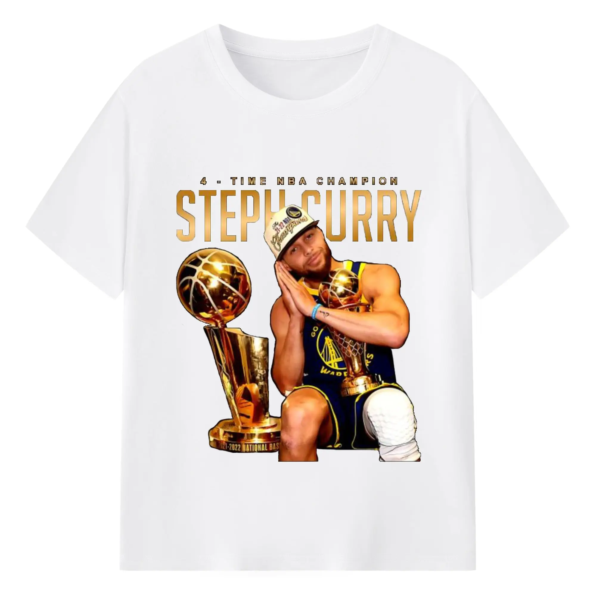 Stephen Curry 4-Time NBA Champion Shirt - 180g Cotton T-Shirt With Front Heat Transfer Print – Soft, Lightweight, Fitted Design – Comfortable Casual Wear For Sports & Everyday Use