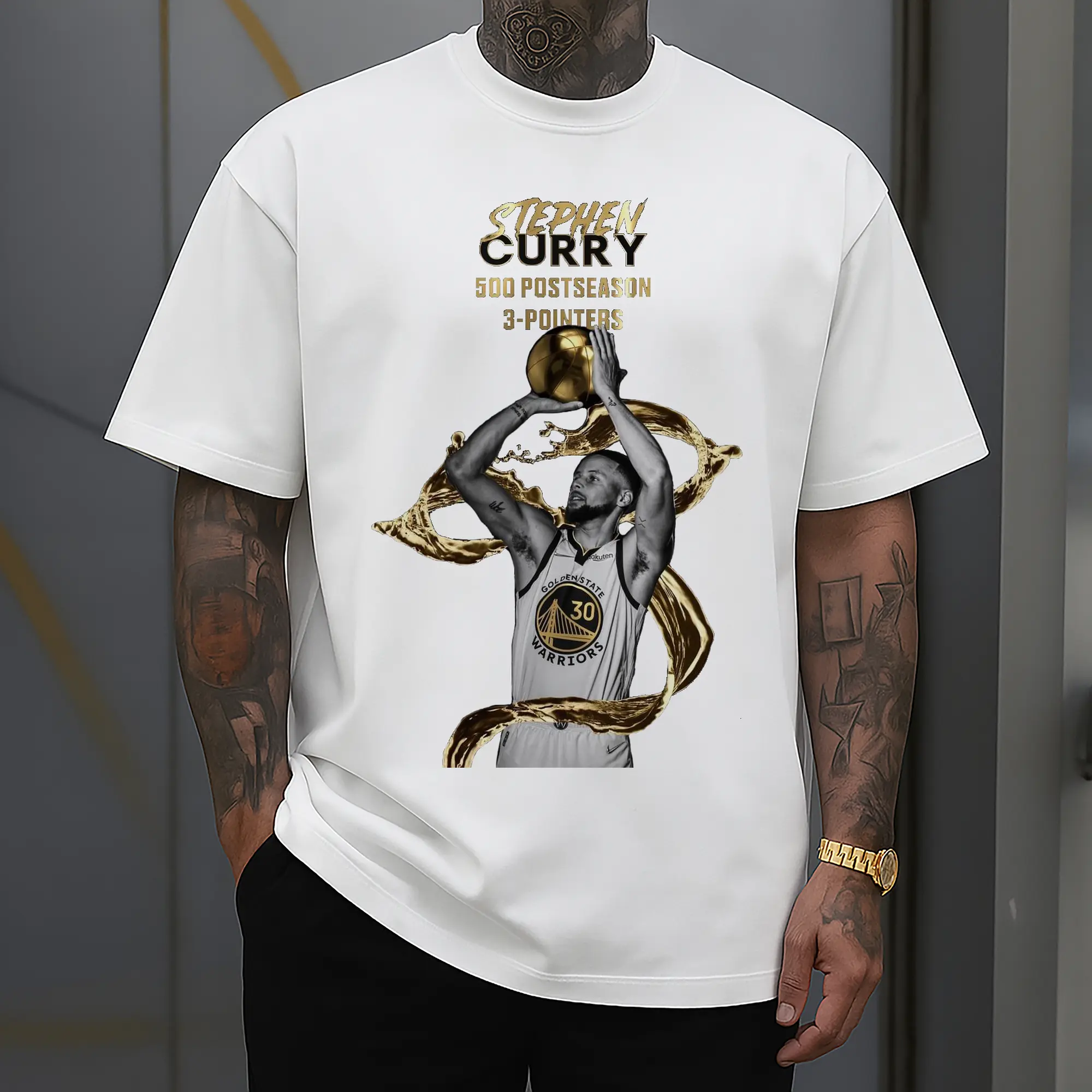 Stephen Curry 500 Playoff 3-Pointers Milestone Shirt