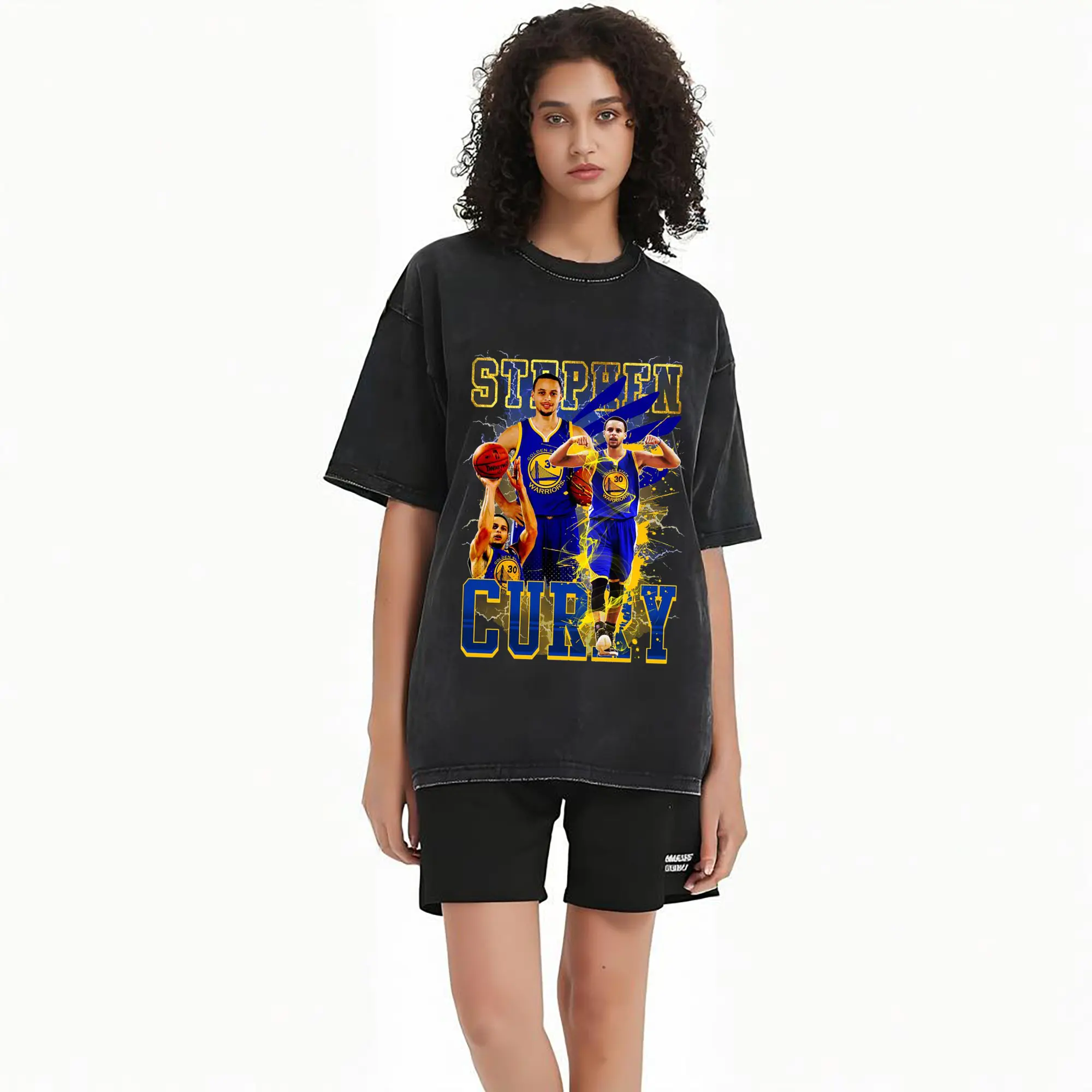 Stephen Curry 30 Classic Blue Gold Warriors Jersey Shirt