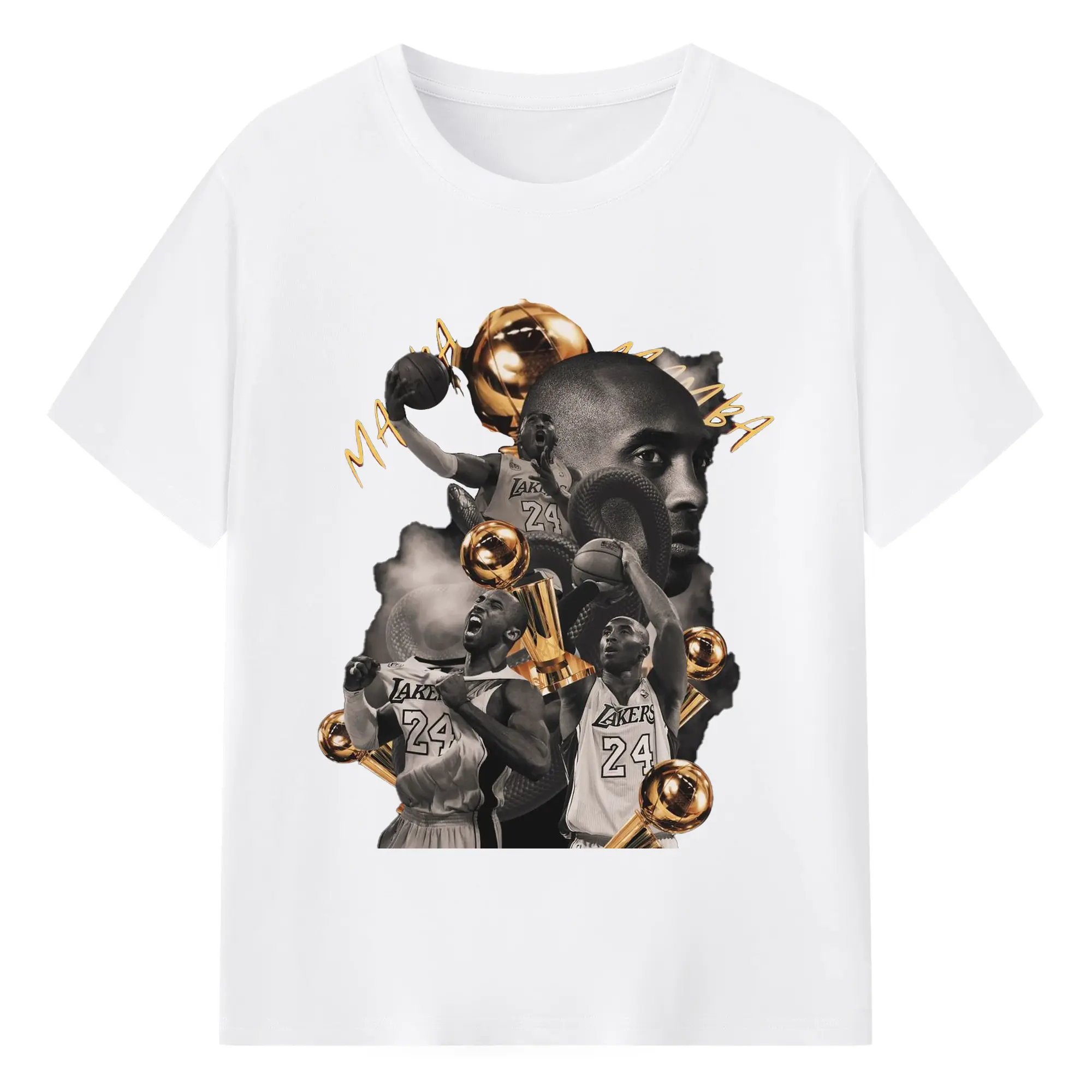 Honor Kobe Bryant with this "Mamba" Championship Shirt - 180g Cotton T-Shirt With Front Heat Transfer Print – Soft, Lightweight, Fitted Design – Comfortable Casual Wear For Sports & Everyday Use