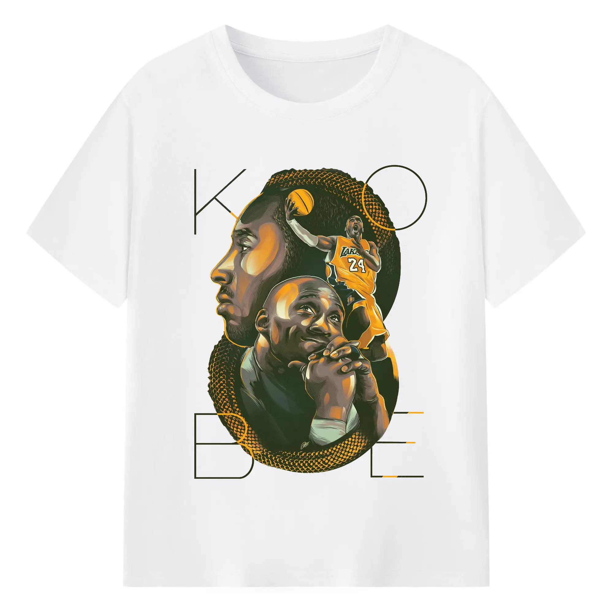 Kobe Bryant “Mamba Mentality” Tribute Shirt - 180g Cotton T-Shirt With Front Heat Transfer Print – Soft, Lightweight, Fitted Design – Comfortable Casual Wear For Sports & Everyday Use