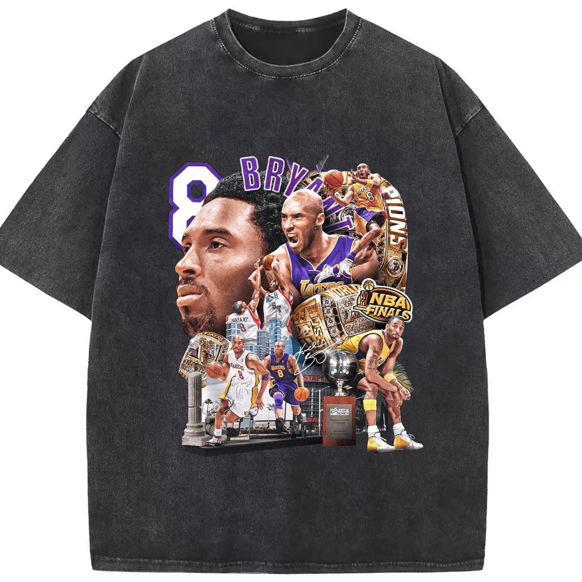 Celebrate Mamba Mentality and His Historic NBA Finals Legacy Shirt - Washed Vintage Look 230g Cotton Oversized T-Shirt With Front Heat Transfer Print – Soft, Lightweight, Stylish Fit – Comfortable Casual Wear For Sports & Everyday Use