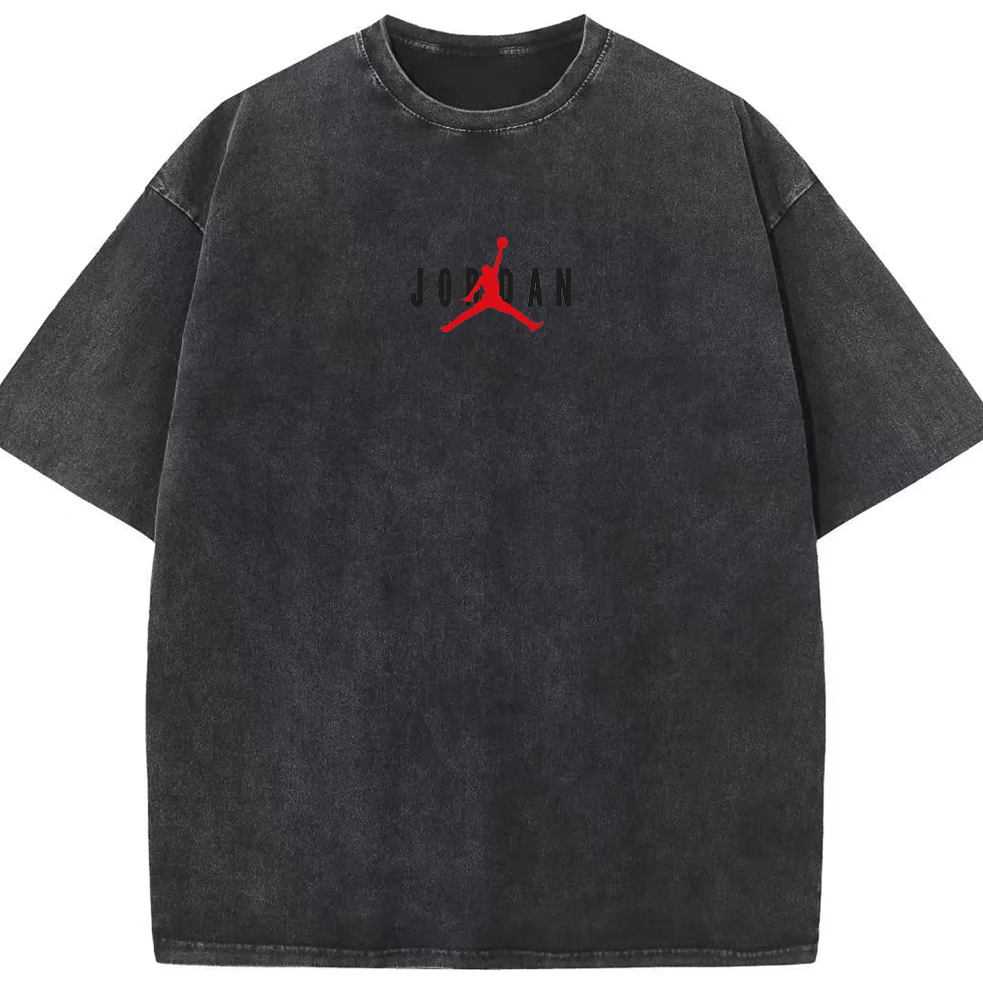 Michael Jordan's Bulls personal logo - Washed Vintage Look 230g Cotton Oversized T-Shirt With Front Heat Transfer Print – Soft, Lightweight, Stylish Fit – Comfortable Casual Wear For Sports & Everyday Use