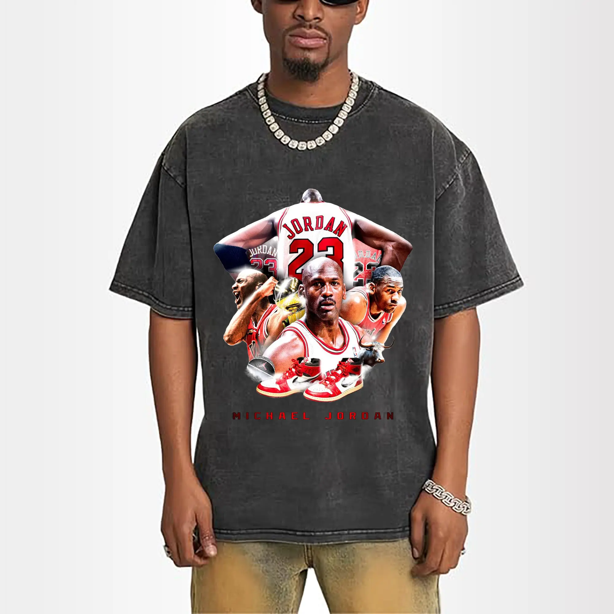 Michael Jordan Retro GOAT Tribute Shirt with Air Jordan 1