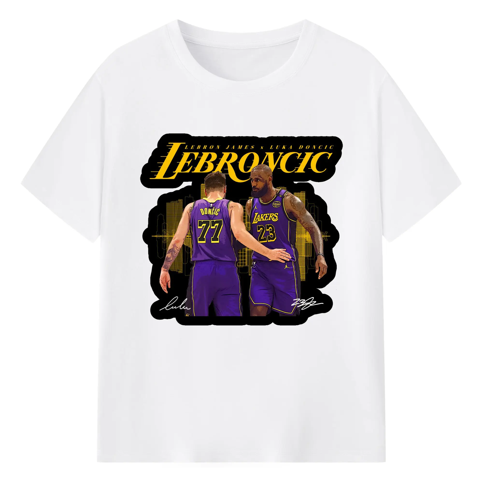 23&77 ”100 points combination“ Shirt - 180g Cotton T-Shirt With Front Heat Transfer Print – Soft, Lightweight, Fitted Design – Comfortable Casual Wear For Sports & Everyday Use