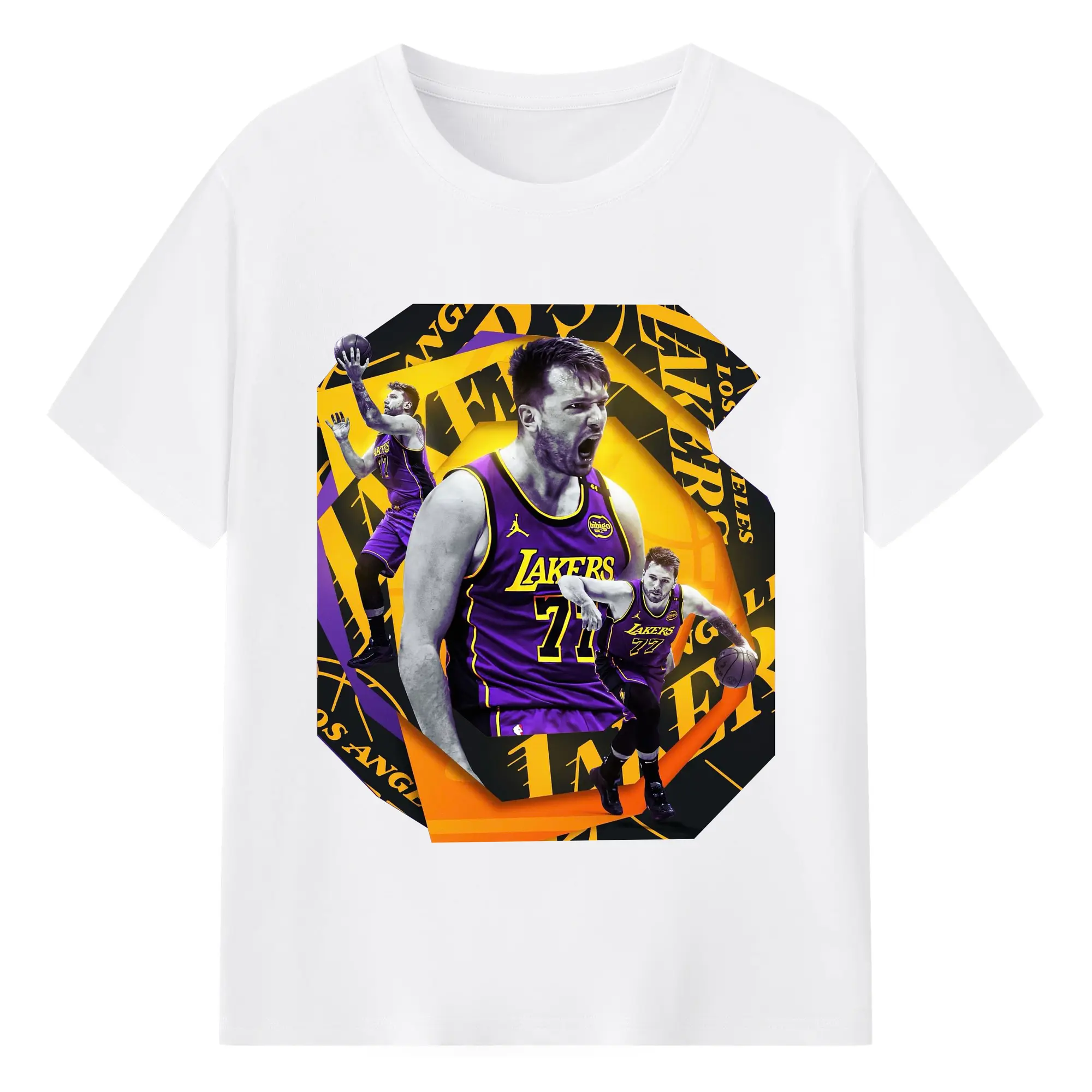 Luka Dončić Lakers Roses bloom Shirt - 180g Cotton T-Shirt With Front Heat Transfer Print – Soft, Lightweight, Fitted Design – Comfortable Casual Wear For Sports & Everyday Use
