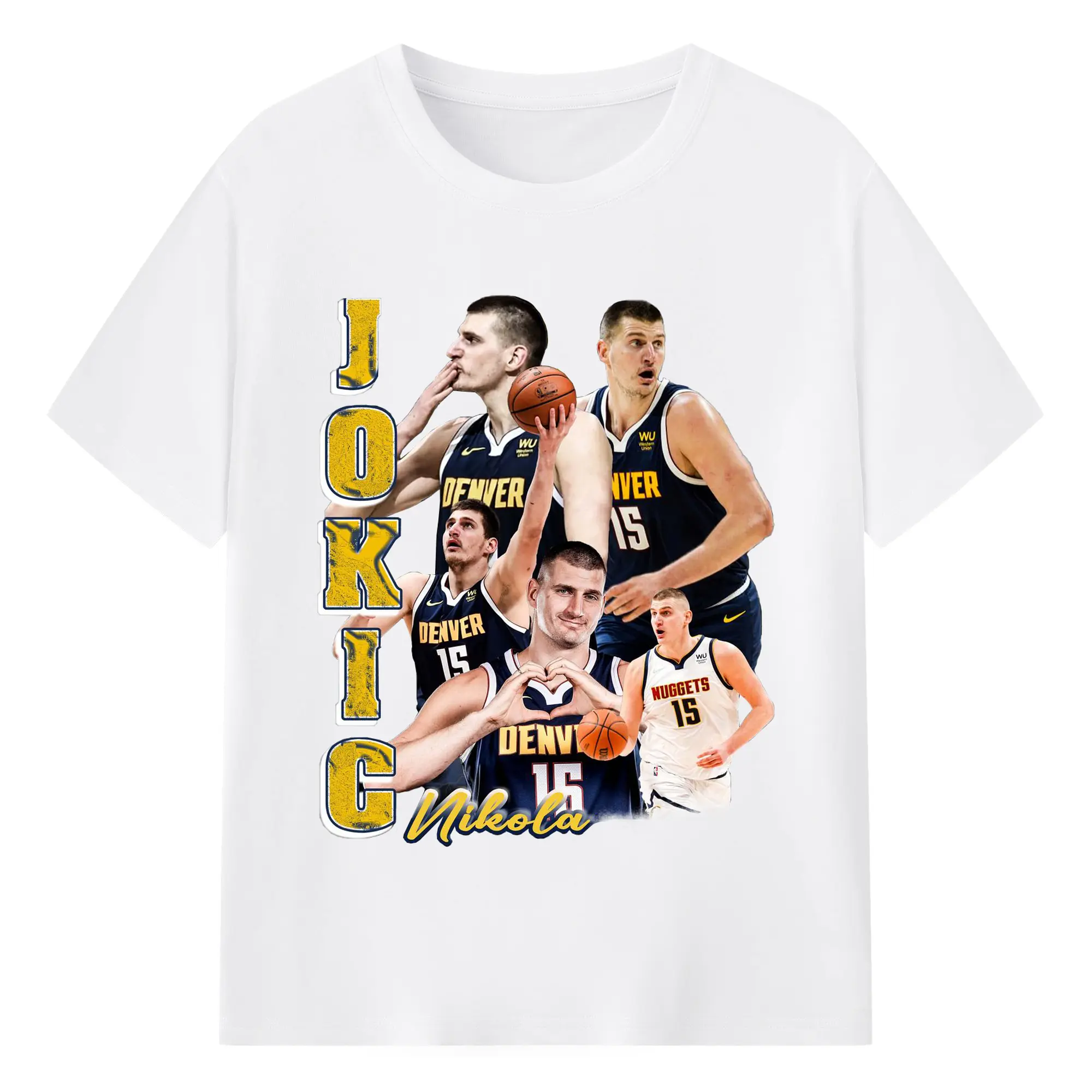 Nikola Jokić “Heart Hands” Tribute Shirt - 180g Cotton T-Shirt With Front Heat Transfer Print – Soft, Lightweight, Fitted Design – Comfortable Casual Wear For Sports & Everyday Use