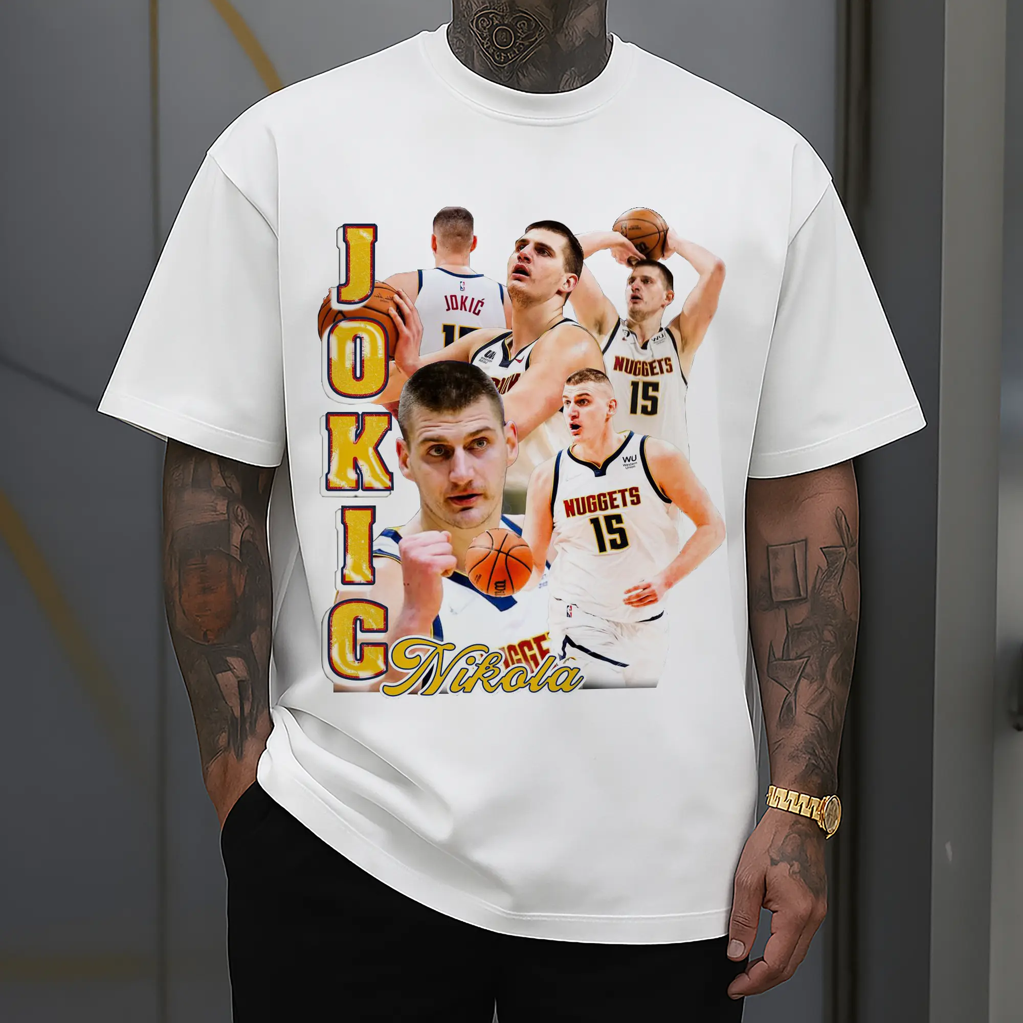 Jokic Streetwear Clean White Graphic Shirt