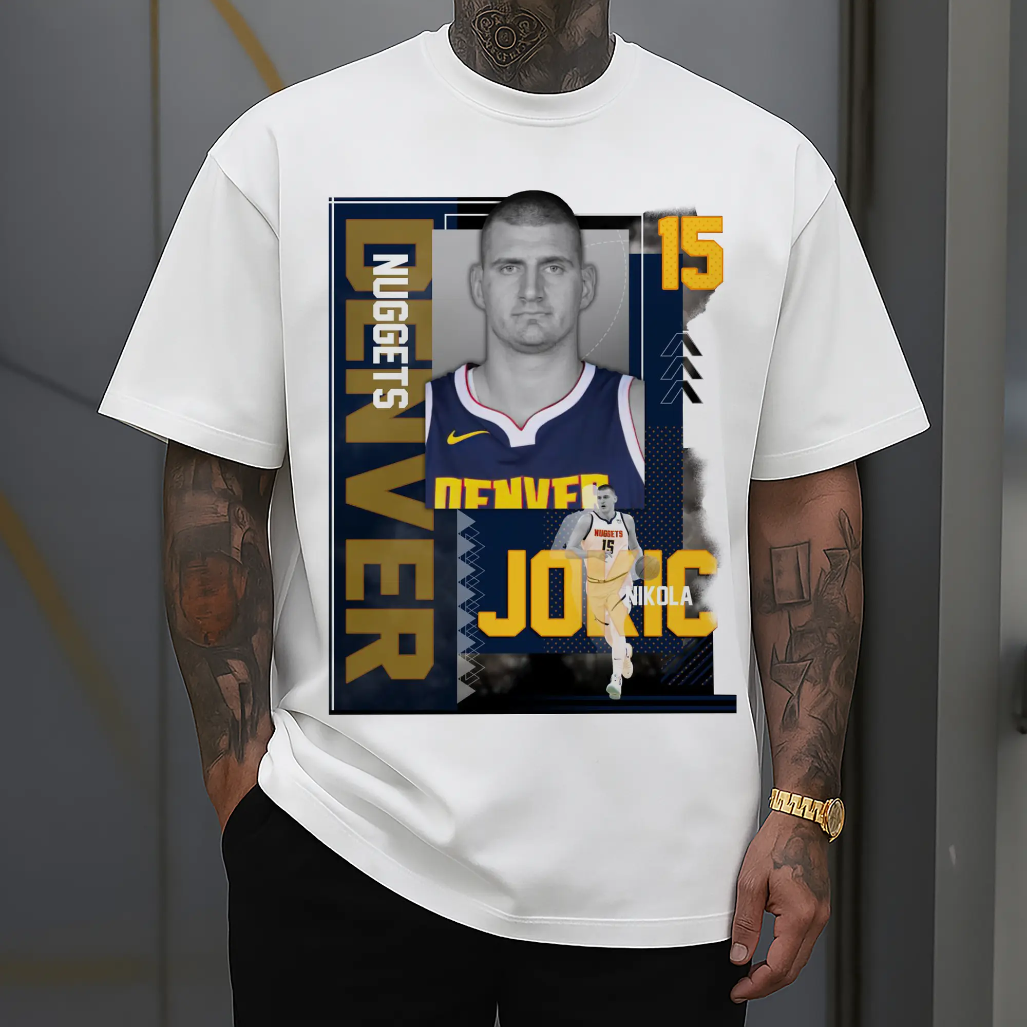Nikola Jokić Vintage Card Style Basketball Graphic Shirt
