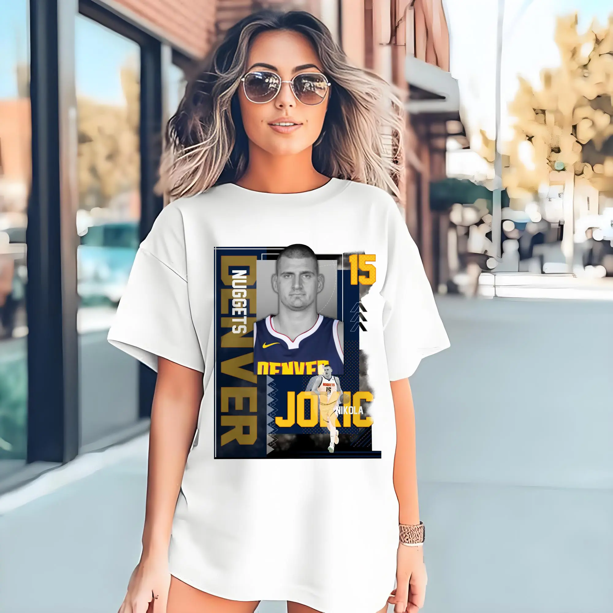 Nikola Jokić Vintage Card Style Basketball Graphic Shirt