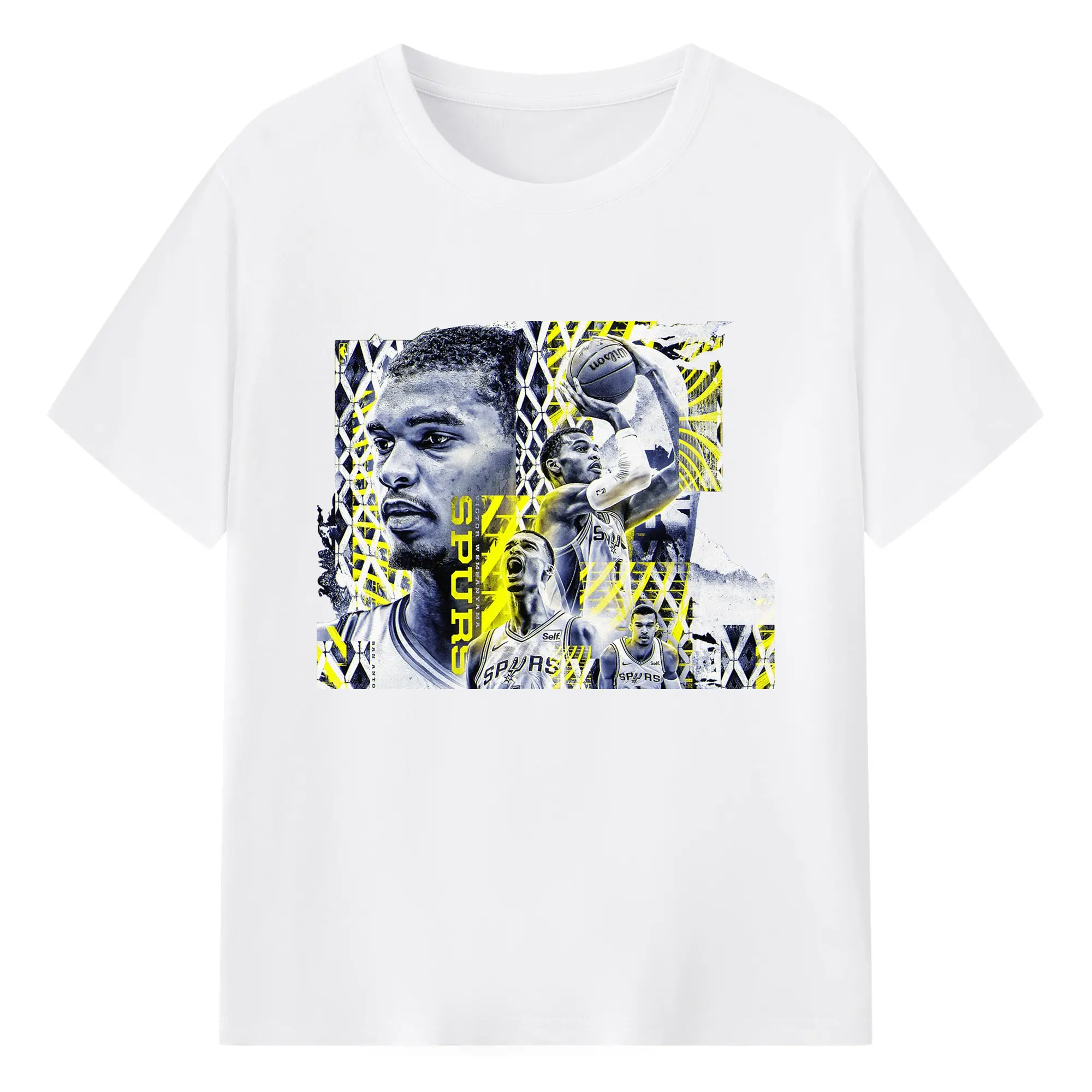 Victor Wembanyama San Antonio Spurs Shirt - 180g Cotton T-Shirt With Front Heat Transfer Print – Soft, Lightweight, Fitted Design – Comfortable Casual Wear For Sports & Everyday Use
