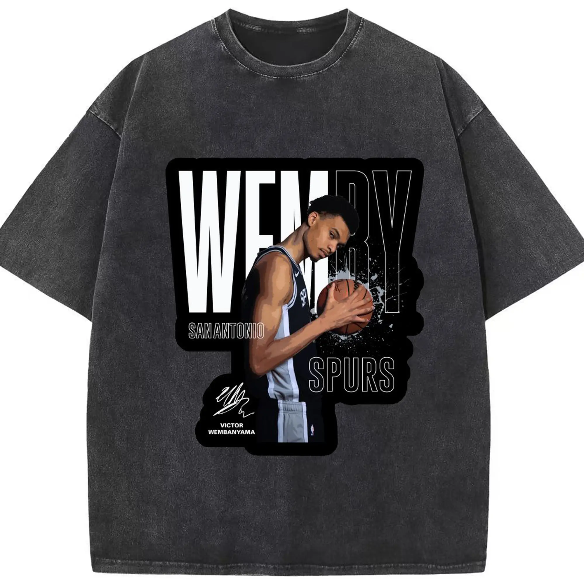 Victor Wembanyama “Unicorn Era” Shirt - Washed Vintage Look 230g Cotton Oversized T-Shirt With Front Heat Transfer Print – Soft, Lightweight, Stylish Fit – Comfortable Casual Wear For Sports & Everyday Use