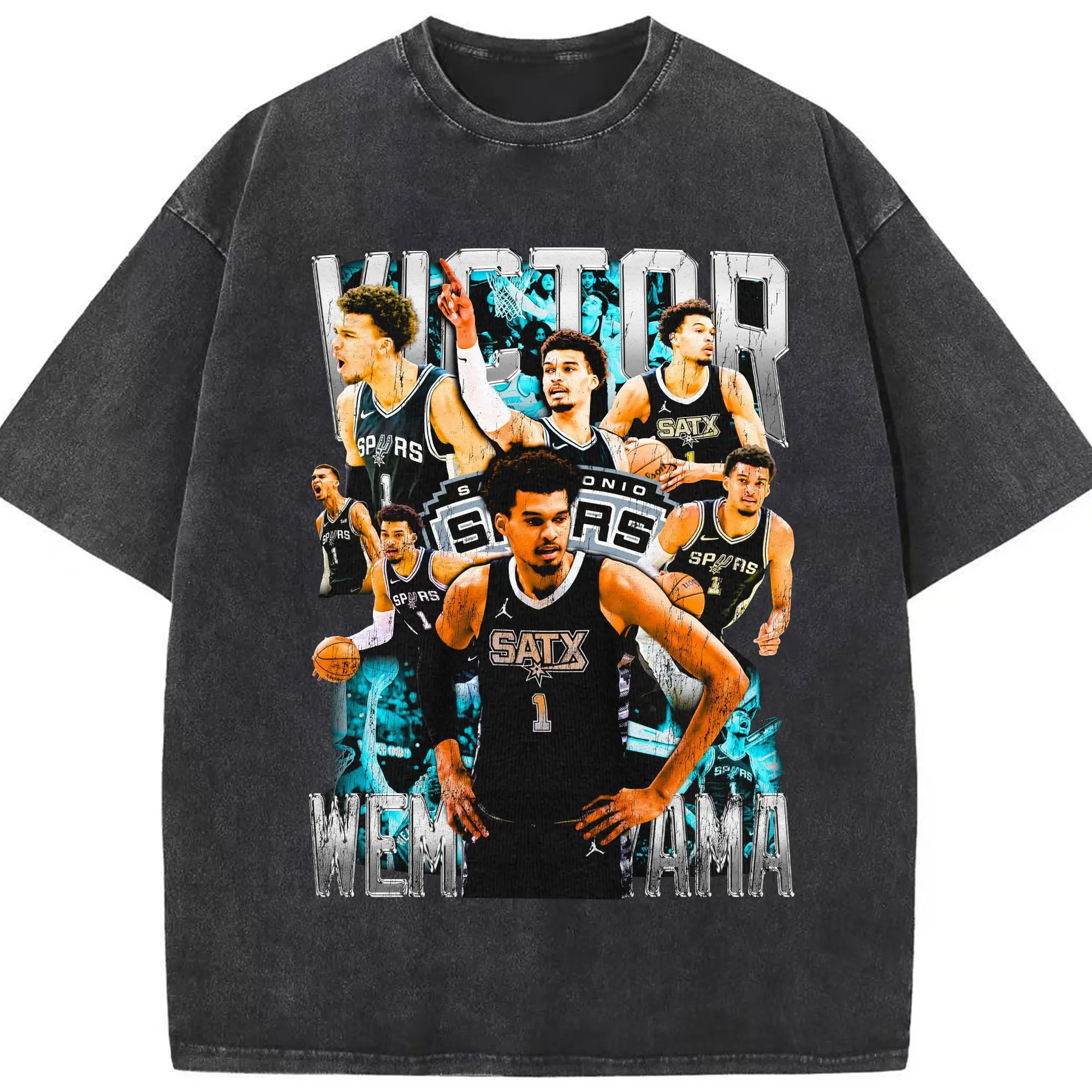 Victor Wembanyama “Rookie Explosion” Shirt - Washed Vintage Look 230g Cotton Oversized T-Shirt With Front Heat Transfer Print – Soft, Lightweight, Stylish Fit – Comfortable Casual Wear For Sports & Everyday Use