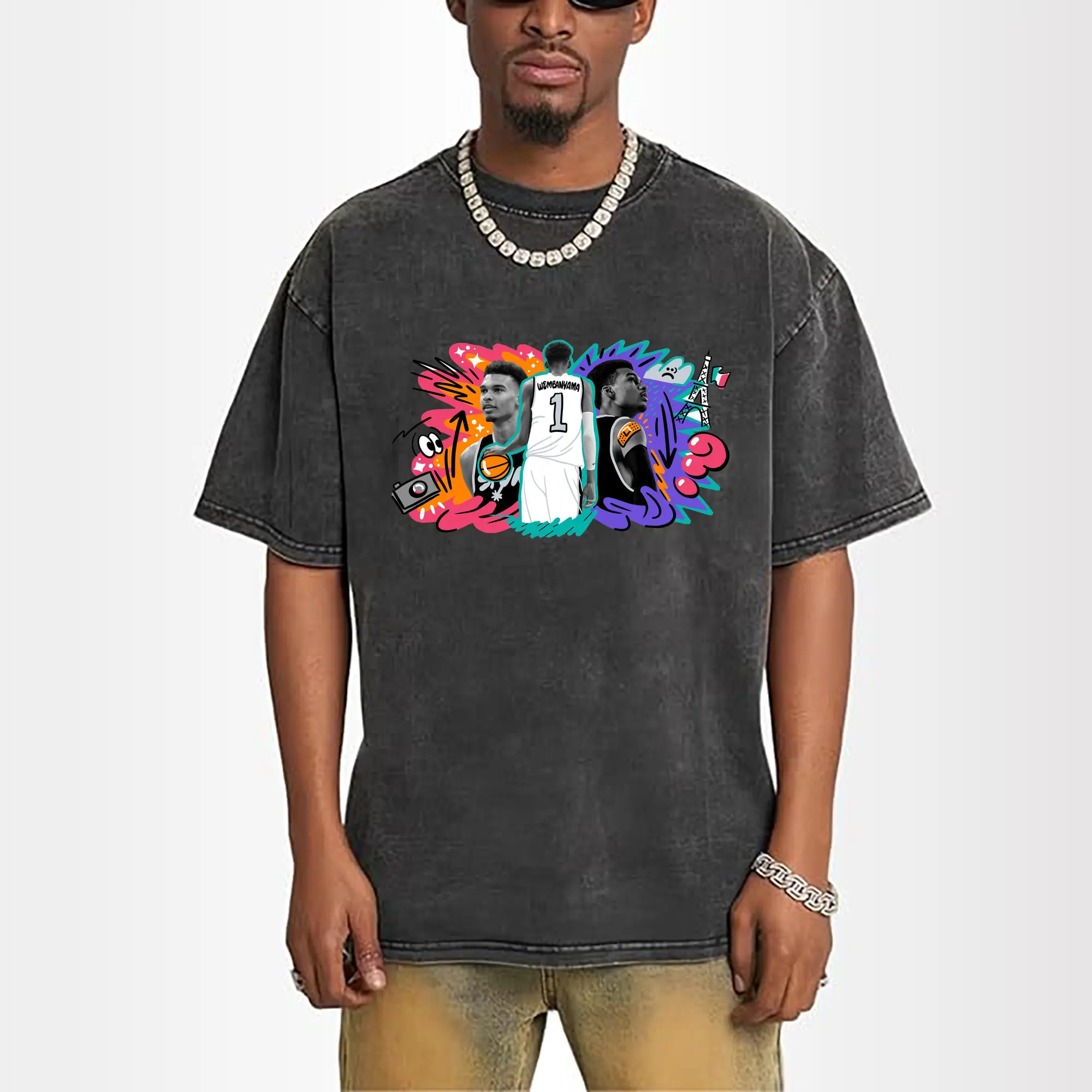 Victor Wembanyama #1 Cartoon graffiti style Shirt