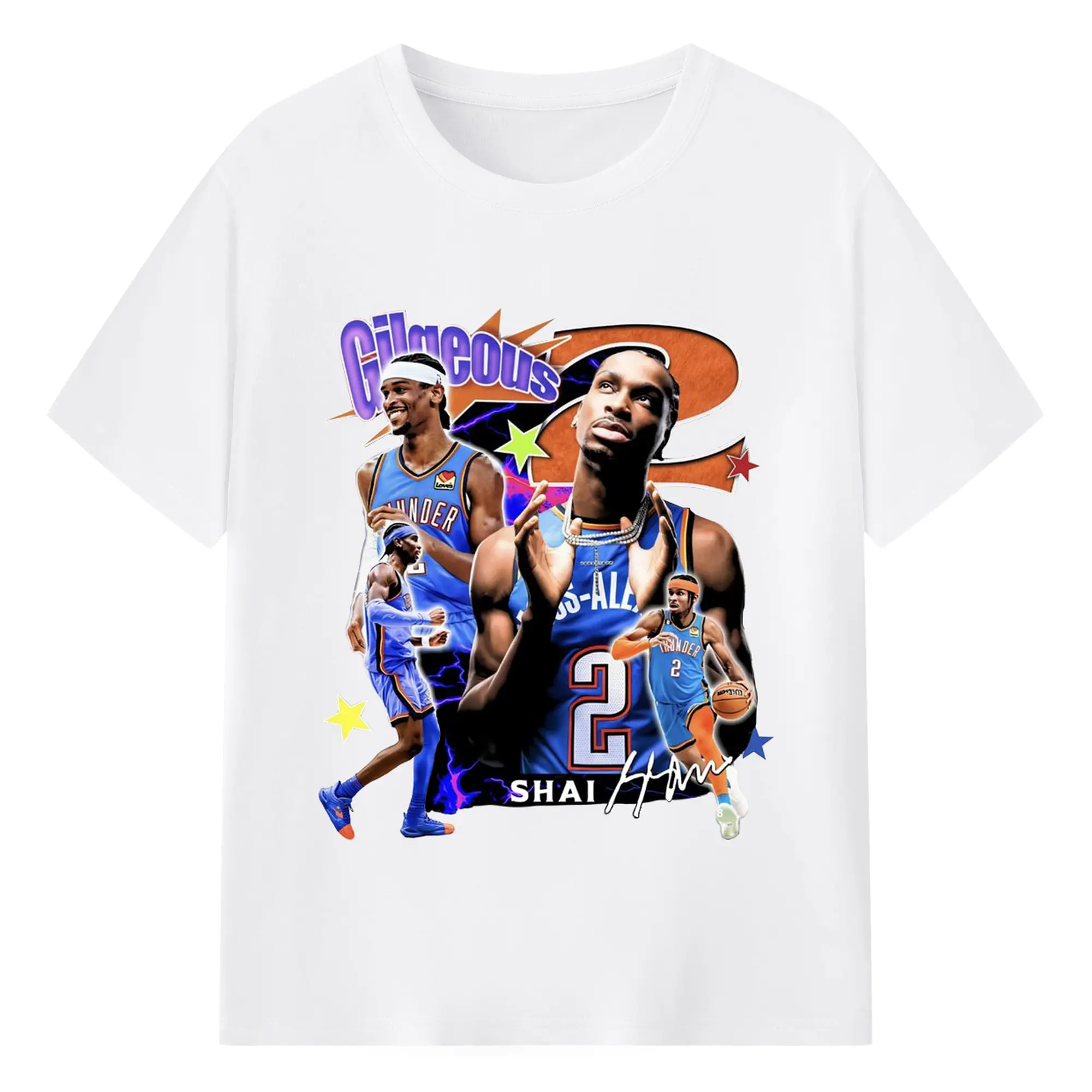 SGA Thunder #2 Player  Streetstyle Shirt - 180g Cotton T-Shirt With Front Heat Transfer Print – Soft, Lightweight, Fitted Design – Comfortable Casual Wear For Sports & Everyday Use